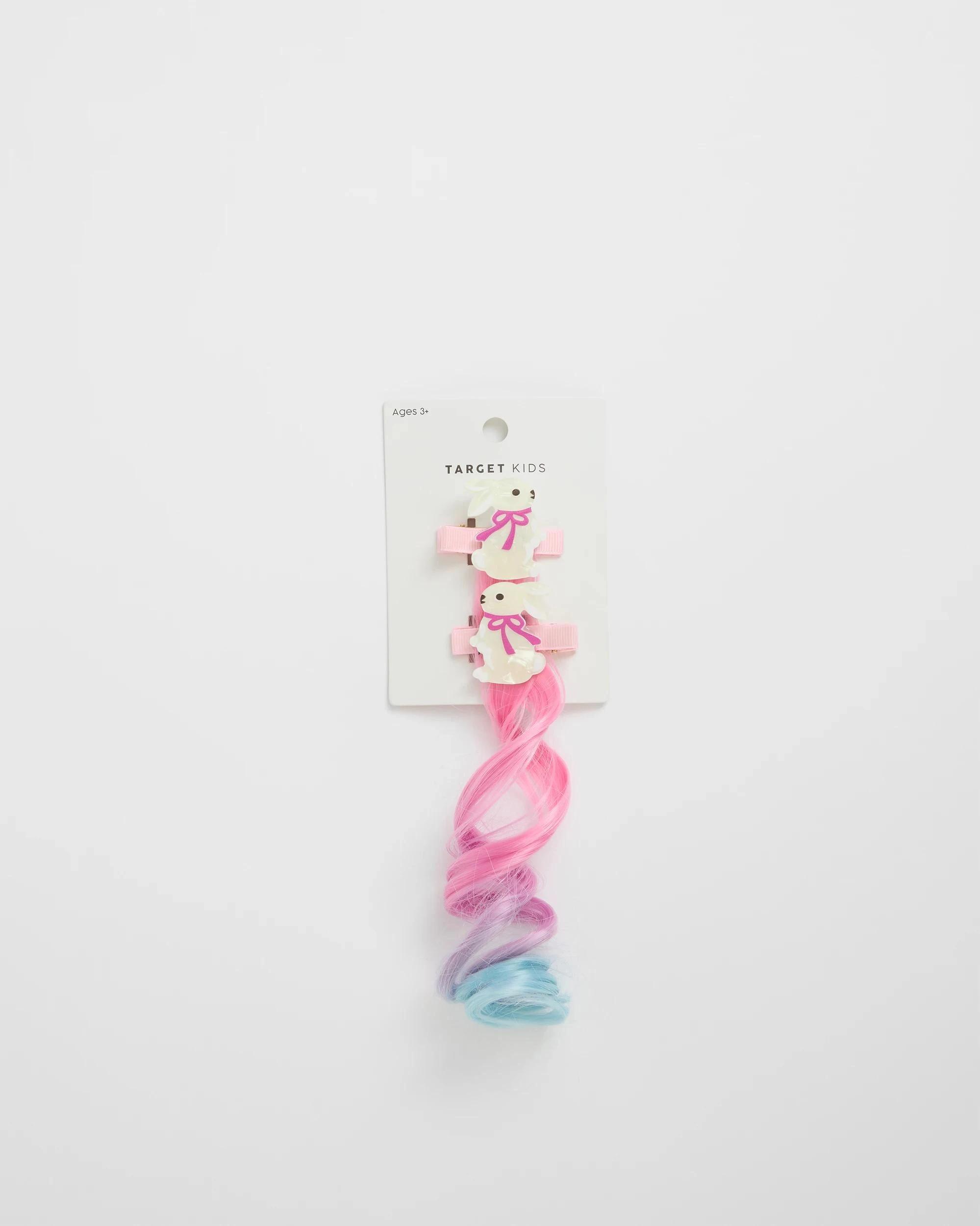 3 Target Kids Kids 2 Pack Easter Bunny Faux Hair Clips PINK, 3 of 3