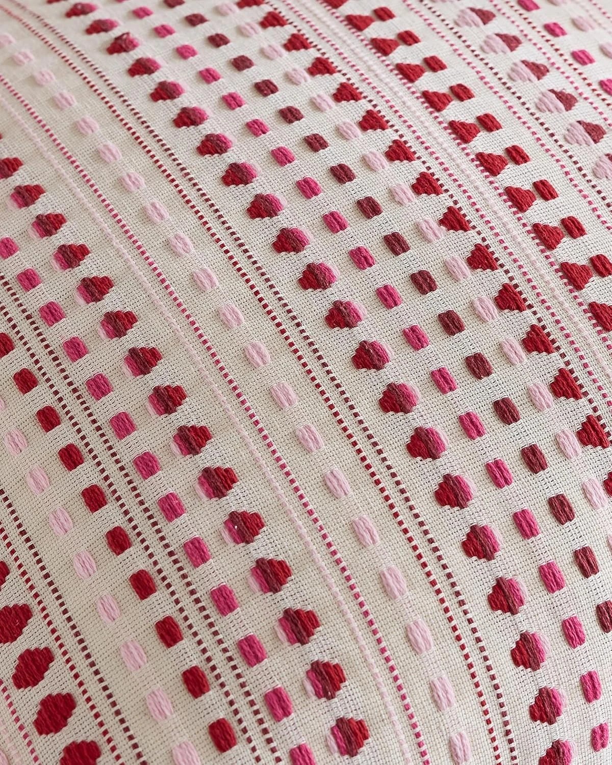 4 Gioia Casa 2-Pack Bohemian Dot Woven Cushion Covers 30cm x 50cm - Burgundy, 4 of 4