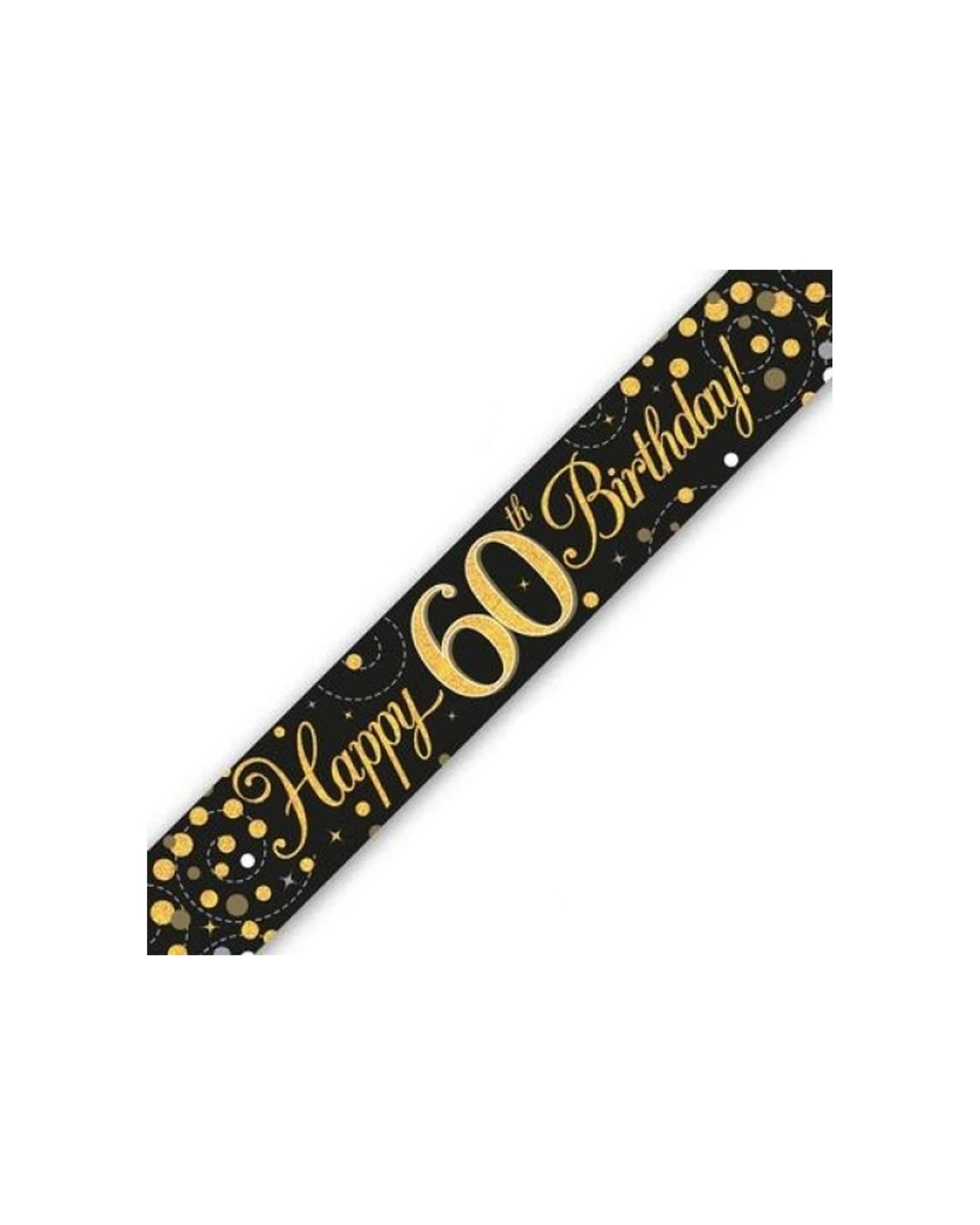 1 Alpen Sparkling Fizz Banner Decoration 60th Birthday 2.7m - Black, 1 of 1