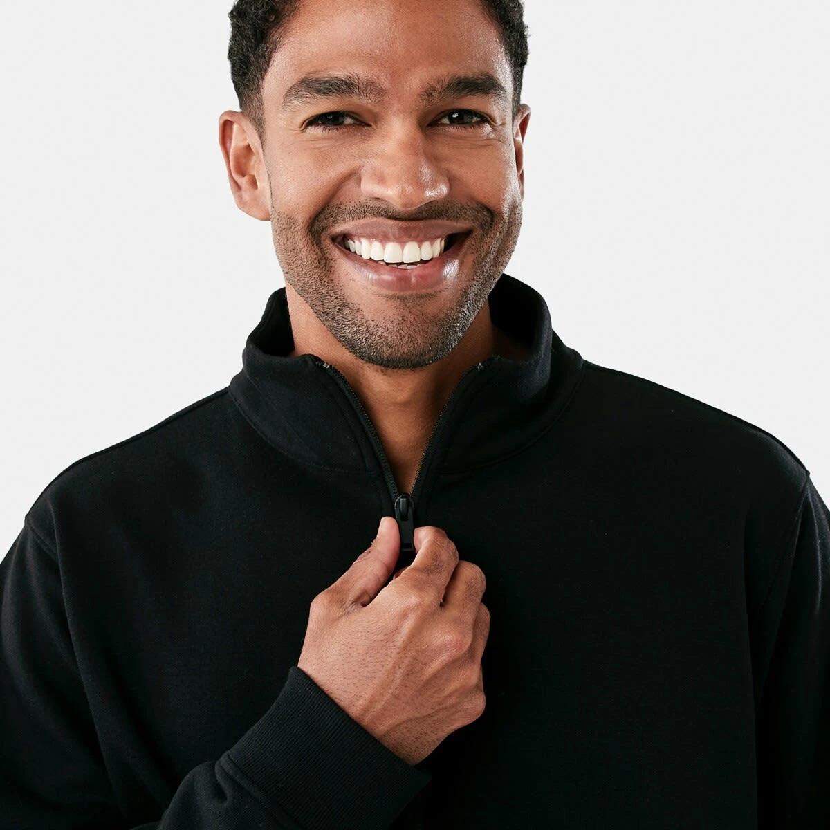 4 Active Mens Half Zip Pullover Black, 4 of 6