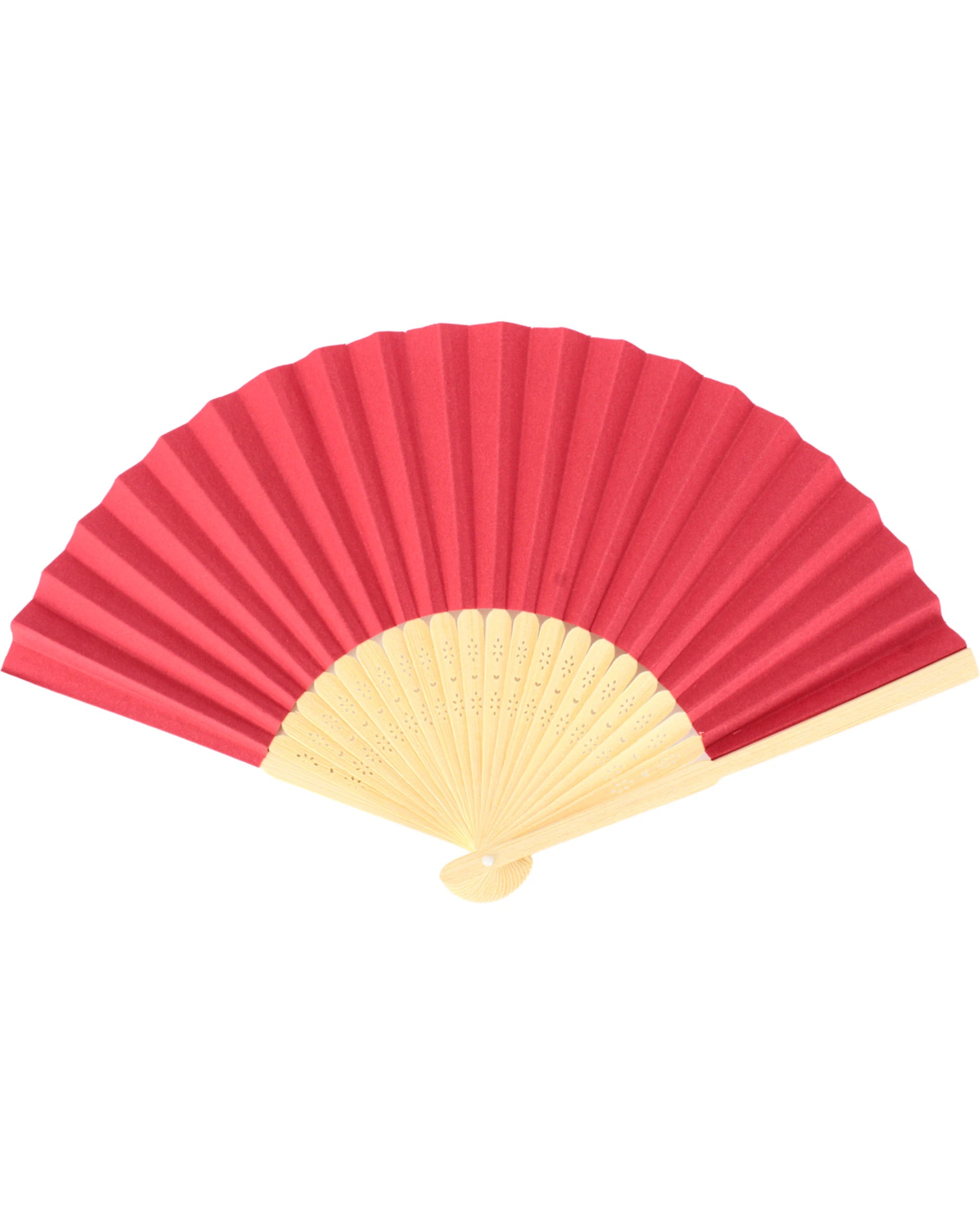1 Partyrama Red Paper Hand Held Fan - Red, 1 of 1