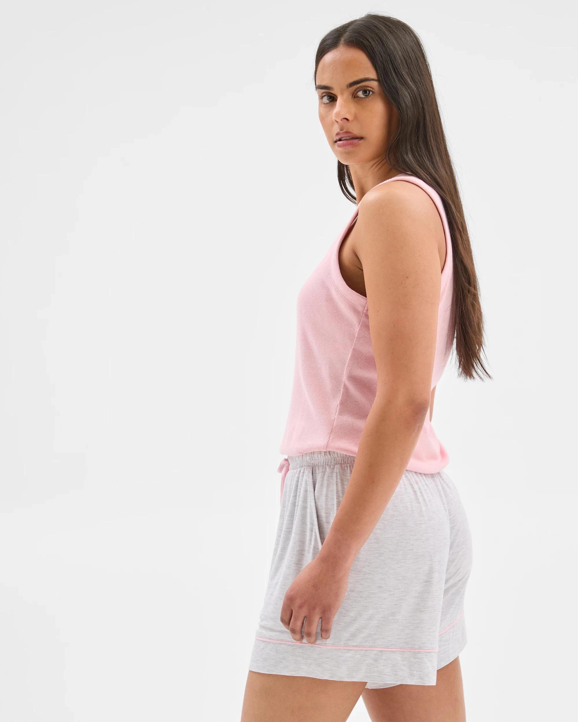 6 Target Woman Bamboo Soft Comfort Pyjama Shorts GREY / PINK, 6 of 6