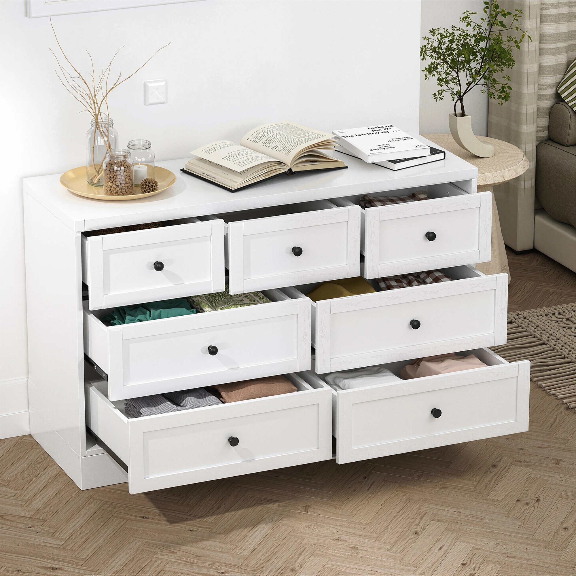 6 Artiss 7 Chest of Drawers Dresser Table - White, 6 of 9