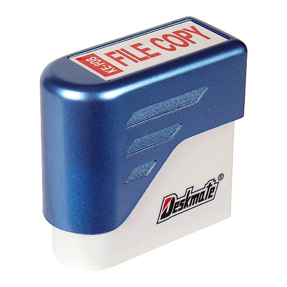 2 Deskmate Pre-Inked Office Stamps File Copy Red, 2 of 3