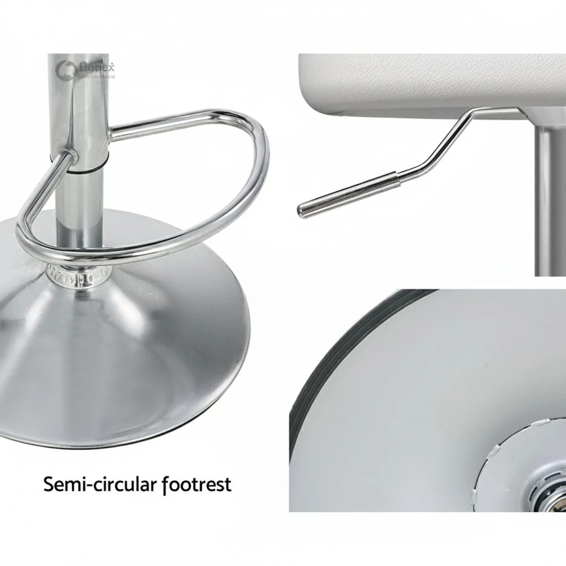 6 Artiss 4x Bar Stools PU Leather Gas Lift - White, 6 of 6