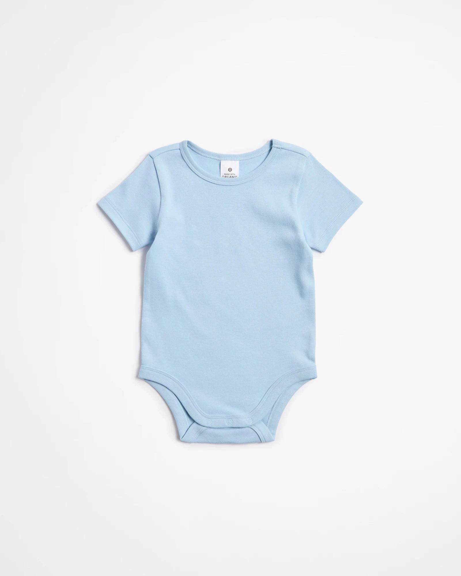4 Target Baby Baby Organic Cotton Bodysuits 3 Pack - Pinks BLUES, 4 of 5