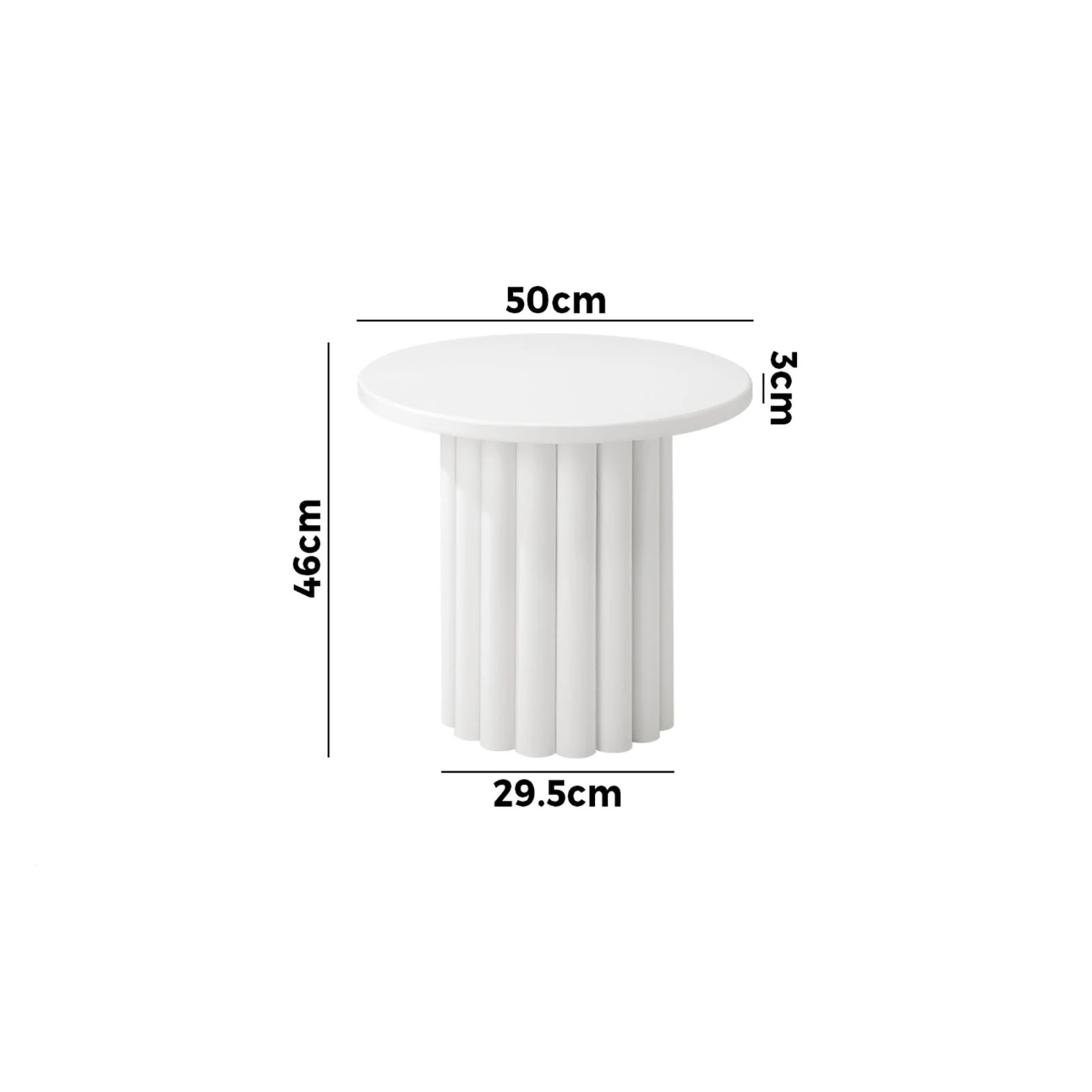 10 Oikiture Coffee Table Side End Tables Sofa Desk Bedside Nightstand Round
 - White, 10 of 10