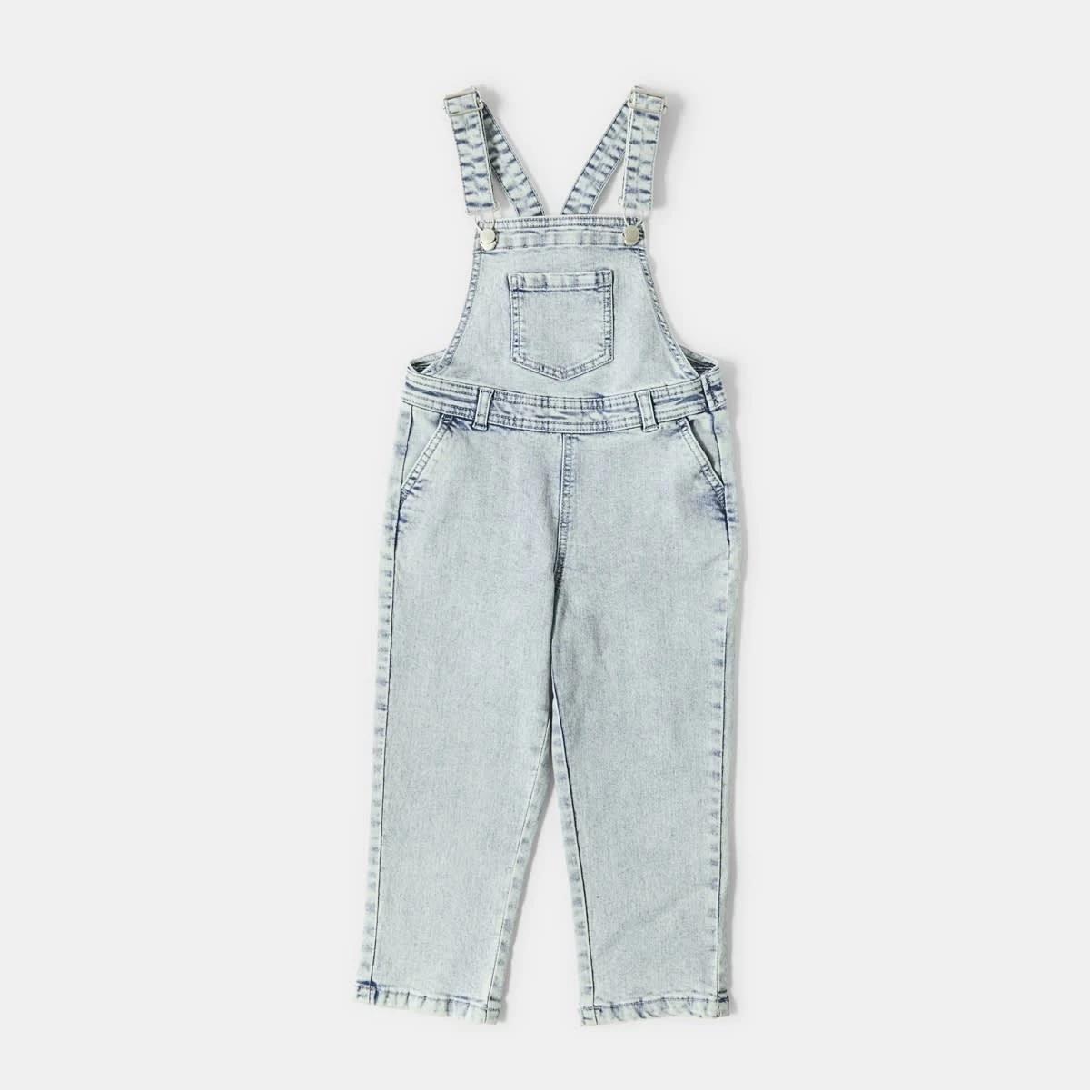 7 Denim Full Length Dungarees Light Wash, 7 of 8