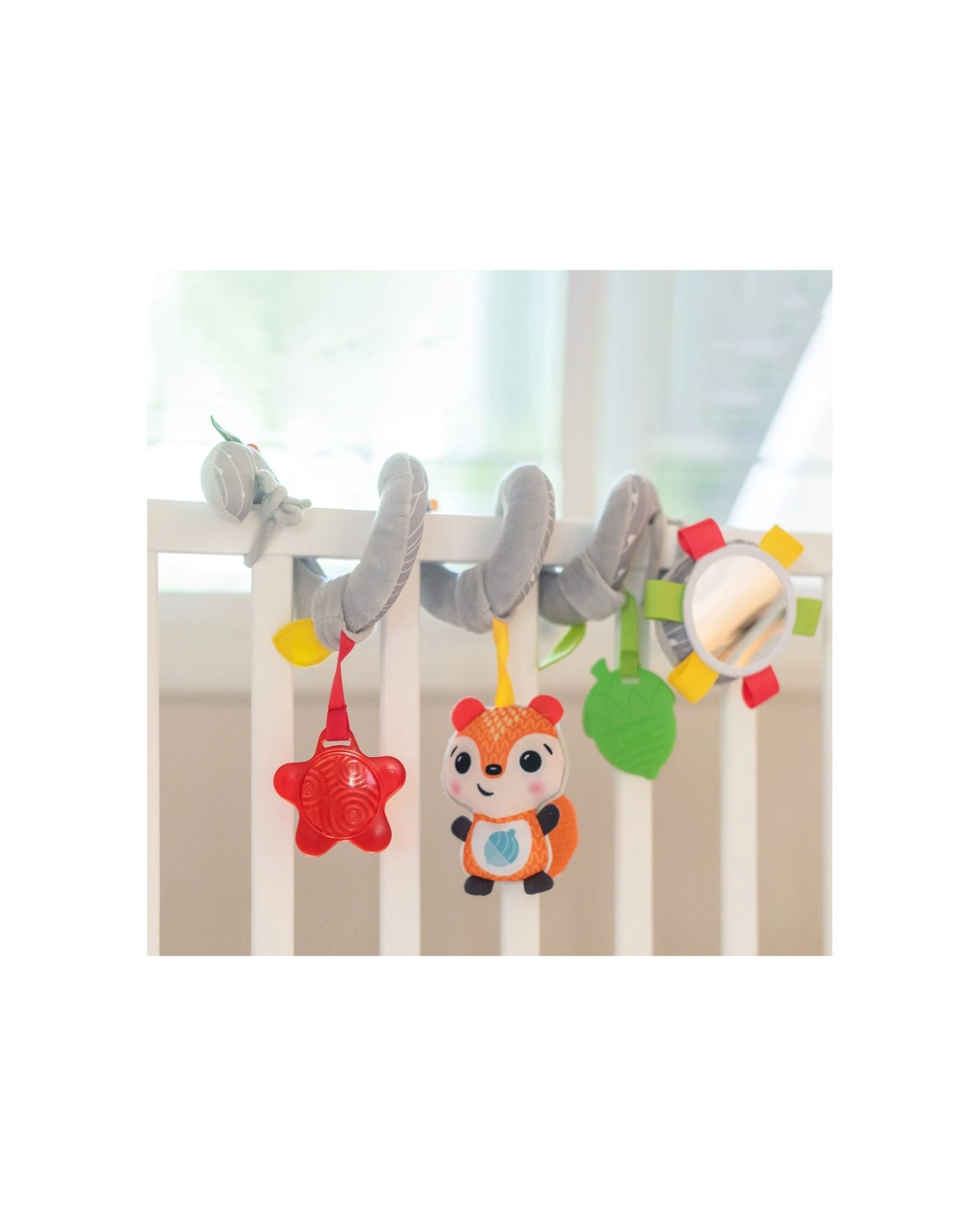3 Benbat Dazzle Friends On The Go Spiral Pram Stroller Baby Crinkle Toy 0m Up - Multi, 3 of 3
