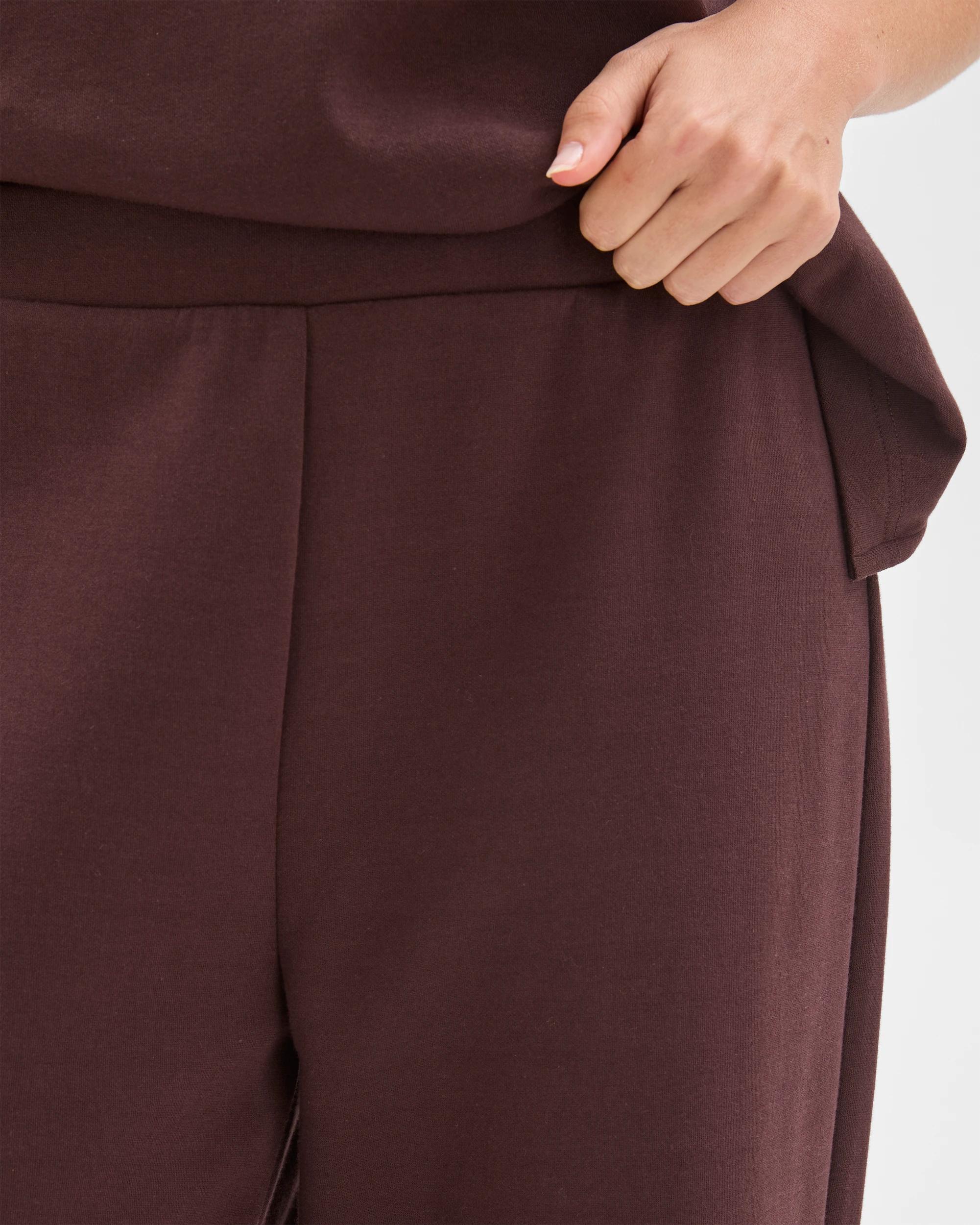 6 Target Woman Australian Cotton Blend Wide Leg Interlock Pants CHOCOLATE PLUM, 6 of 7
