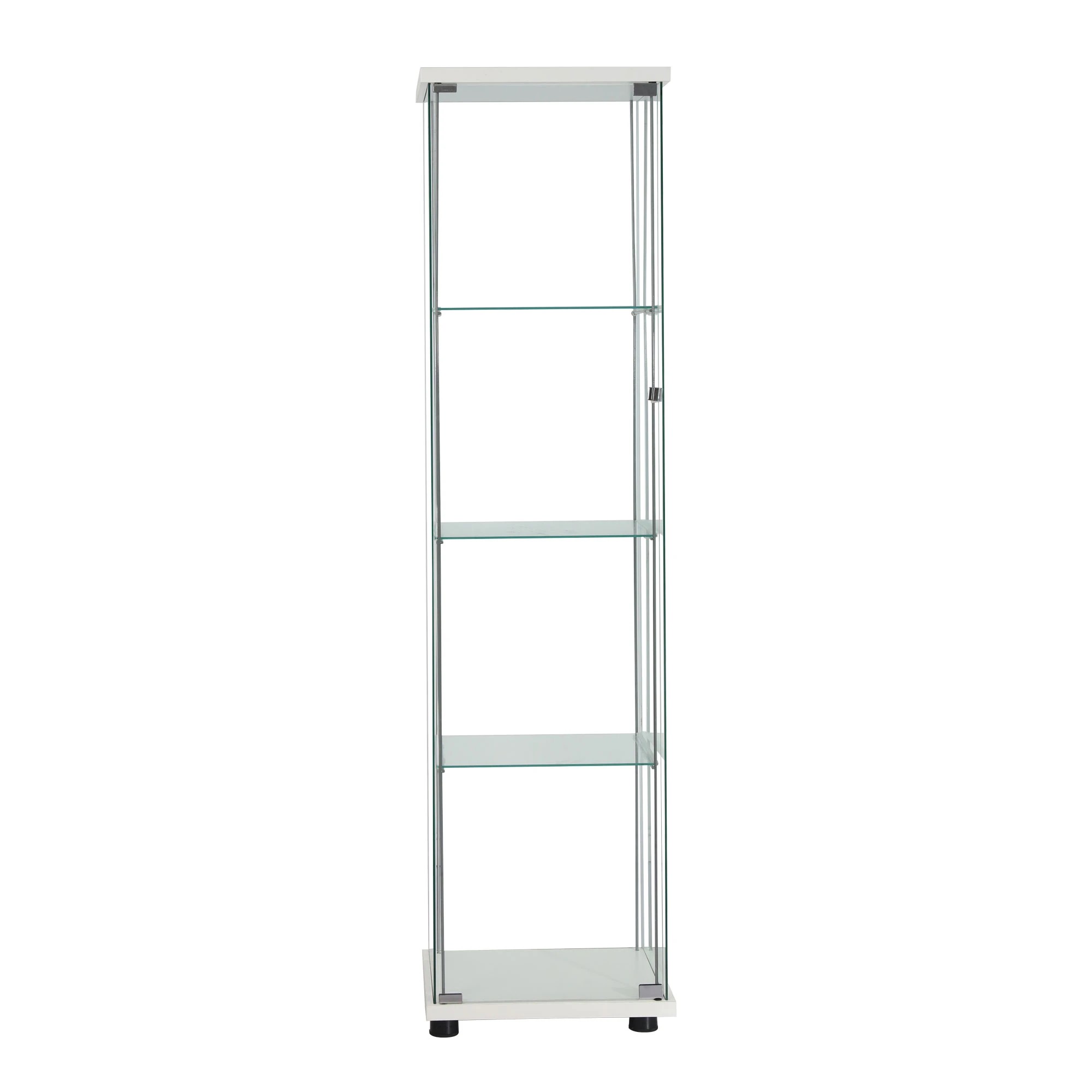 2 Stacked Display Cabinet 4-Tier Glass Door - White, 2 of 8