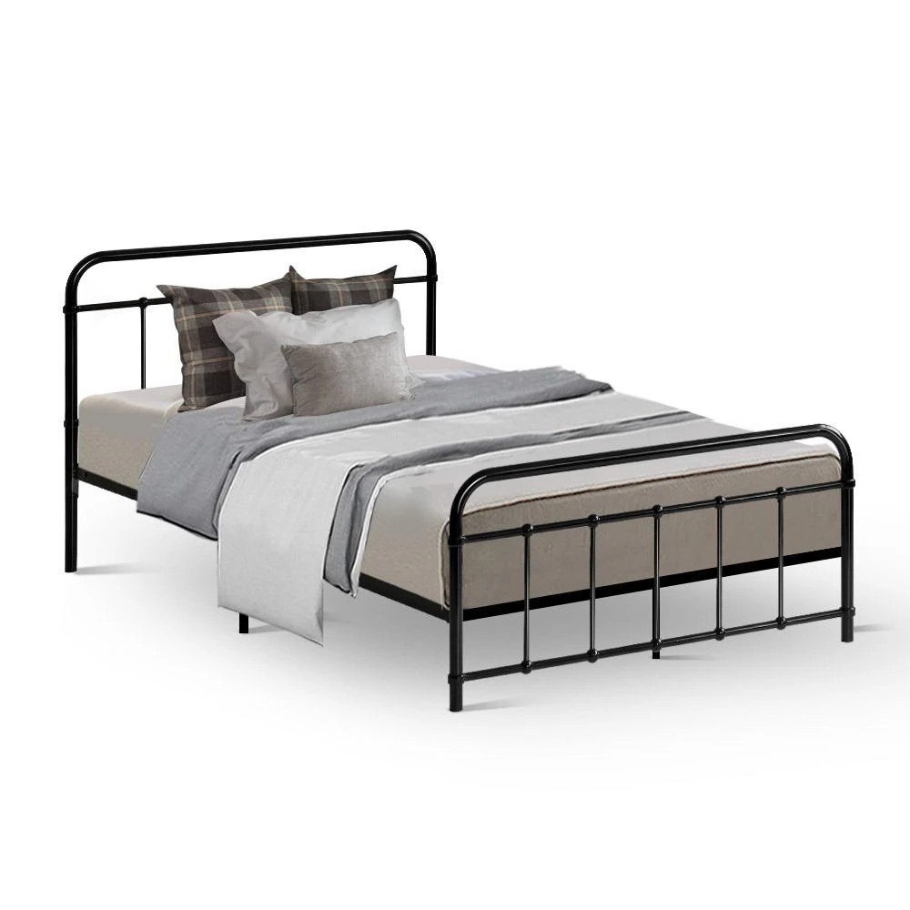 1 Artiss Bed Frame Metal Frames LEO - King Single() - Black, 1 of 7