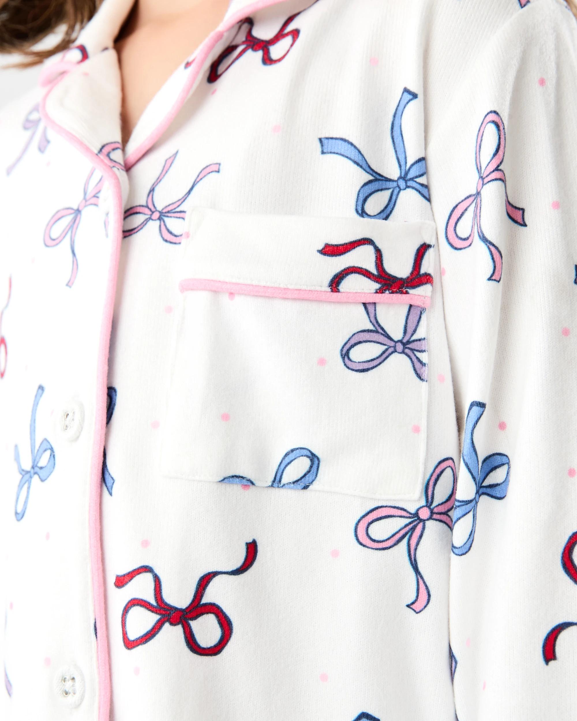 5 Hachi Button Through Pyjama Set Wht Bows, 5 of 8
