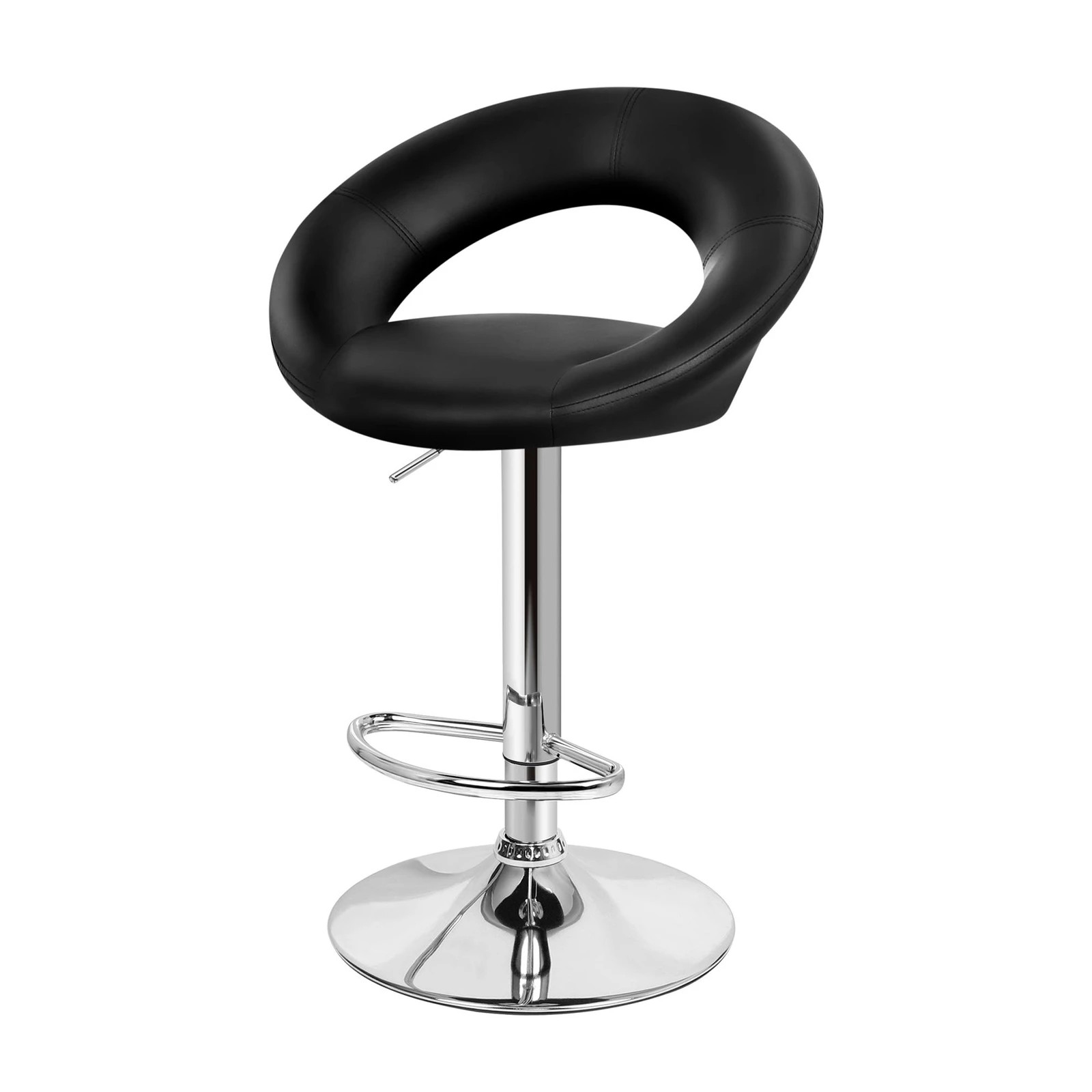 4 Alfordson 2x Bar Stools Ovadia Kitchen Swivel Chair Leather Gas Lift - Black, 4 of 7