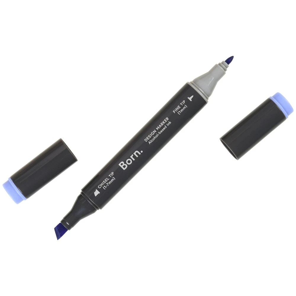 3 Born Professional Dual-Tip Artist Marker Bluebell V381, 3 of 4