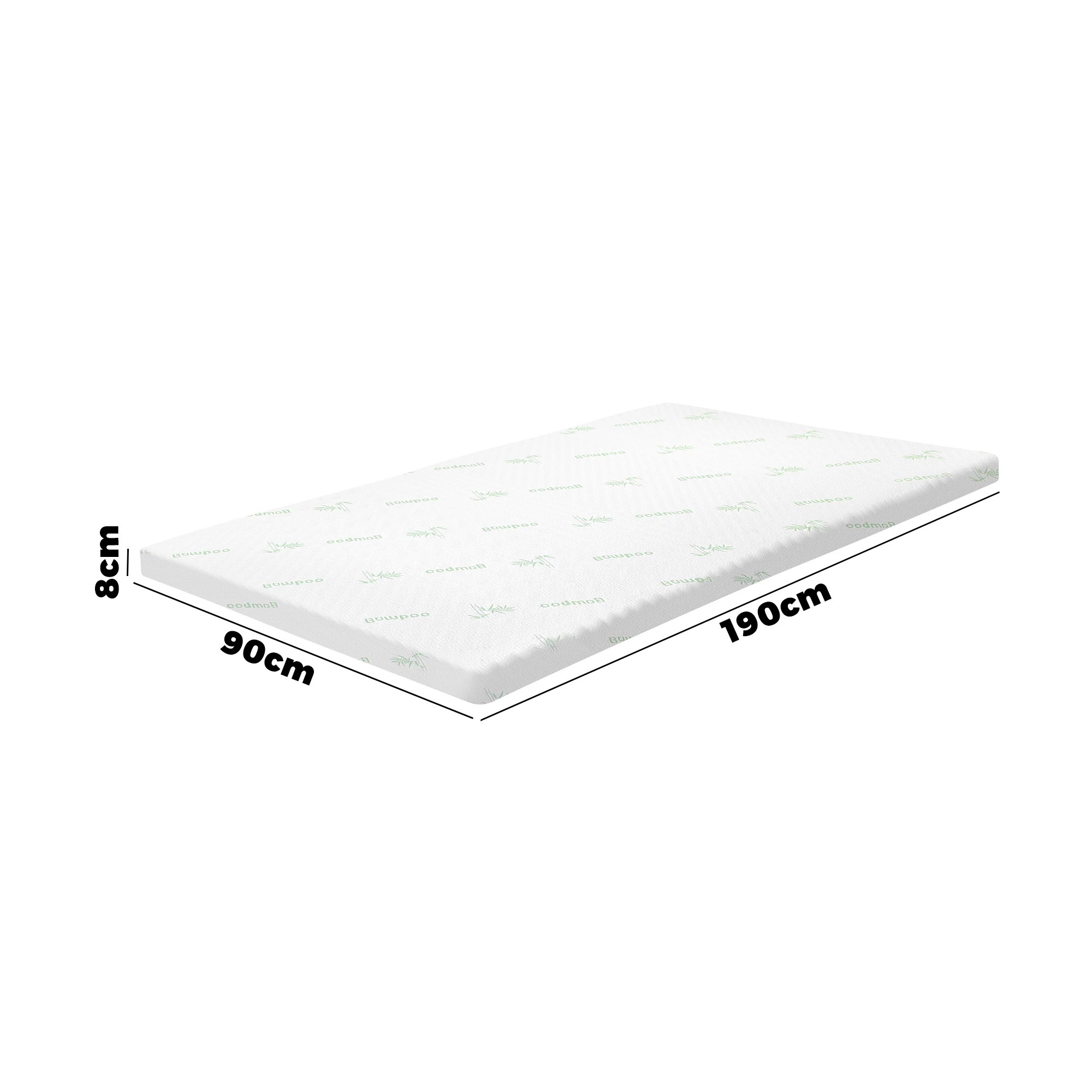 2 Bedra Bedding Single Memory Foam Mattress Topper 7-Zone 8CM - Multi, 2 of 7