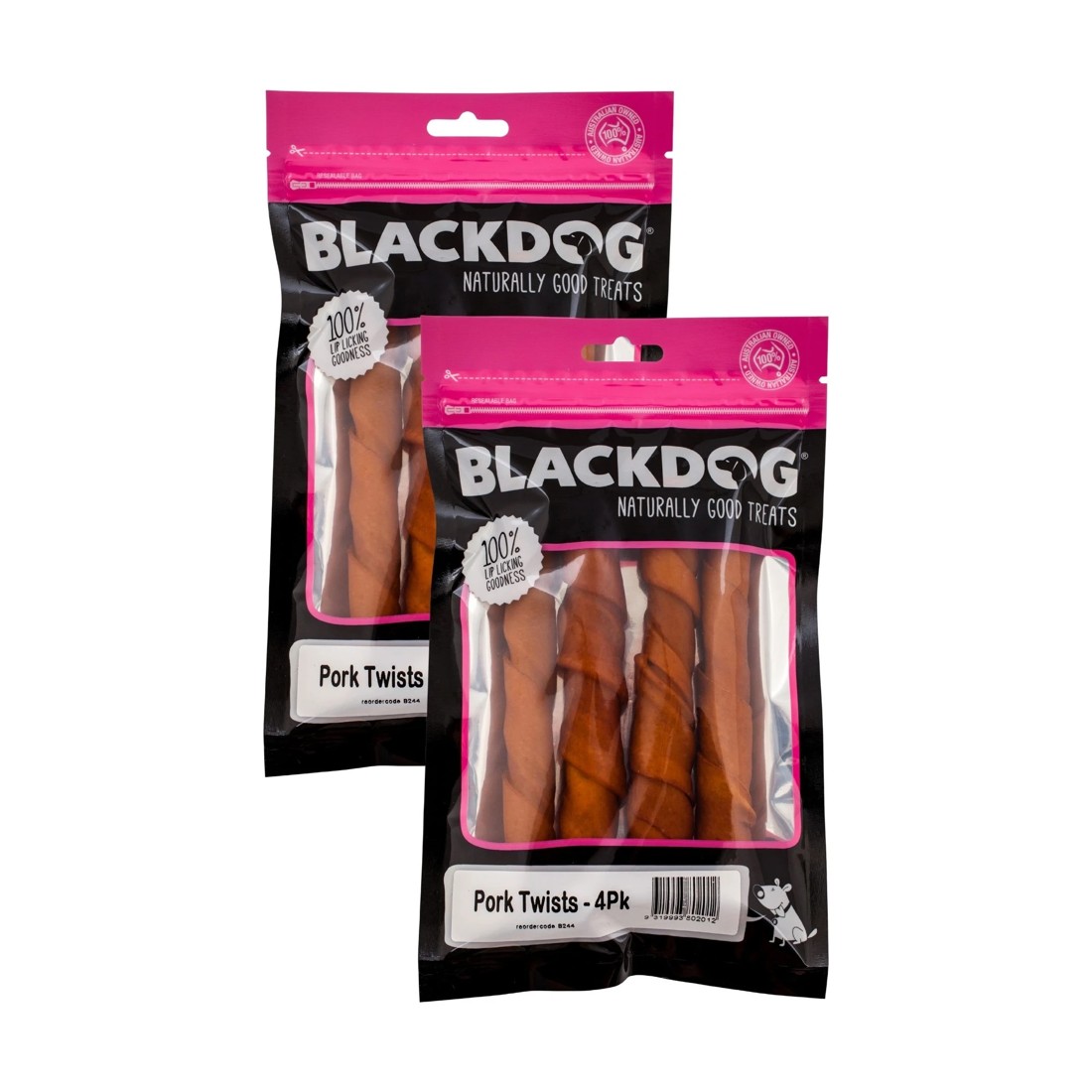 1 Blackdog Pork Twists 4 Pack x 2pk, 1 of 2
