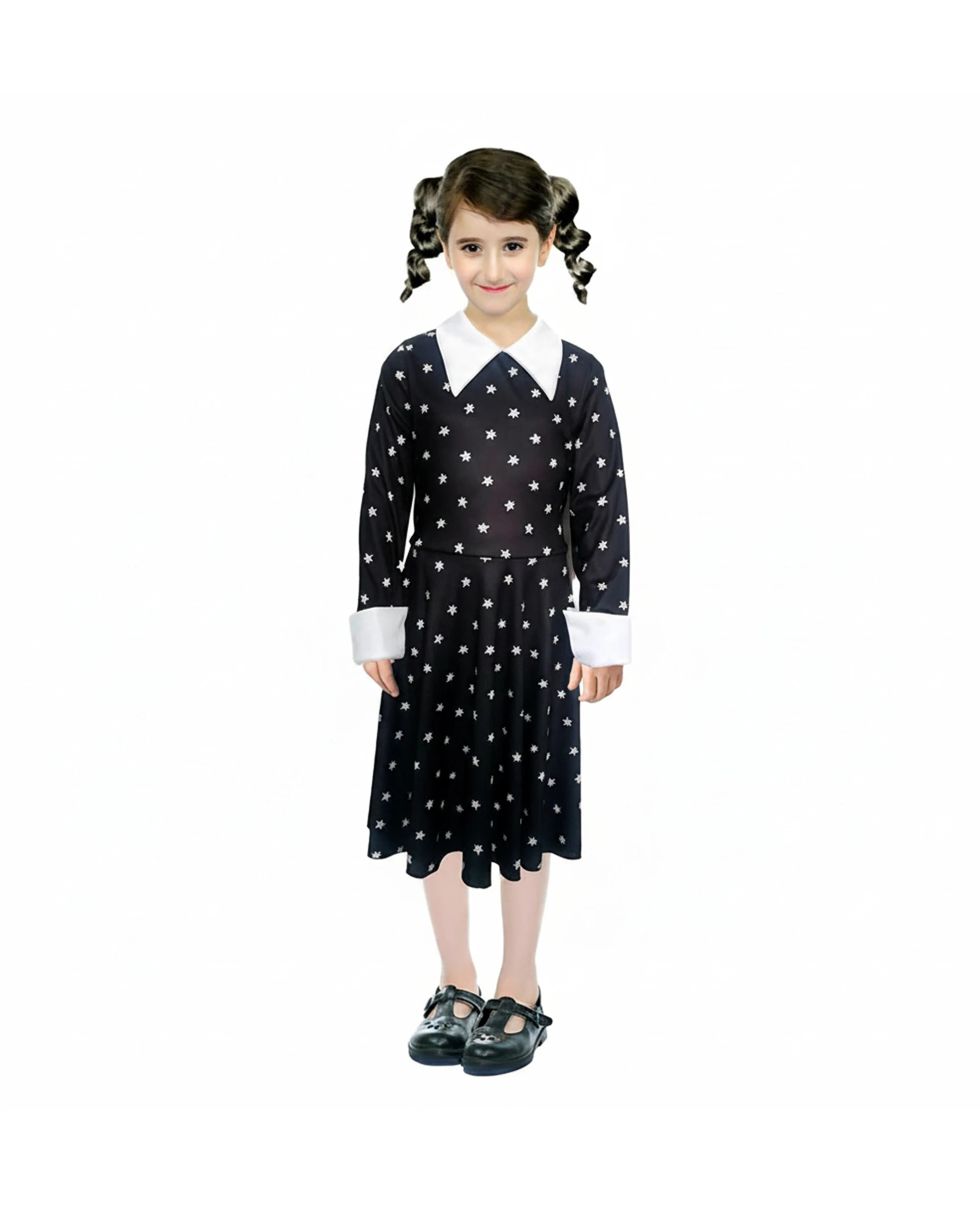 1 JD Party Kids Goth Girl Costume Long Sleeve Goth Star - Blue, 1 of 1