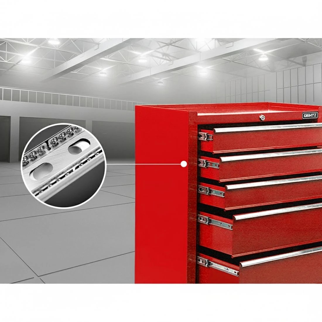 3 Giantz 5 Drawer Tool Box Cabinet Chest Trolley Box Garage Storage Toolbox Red - Red, 3 of 6
