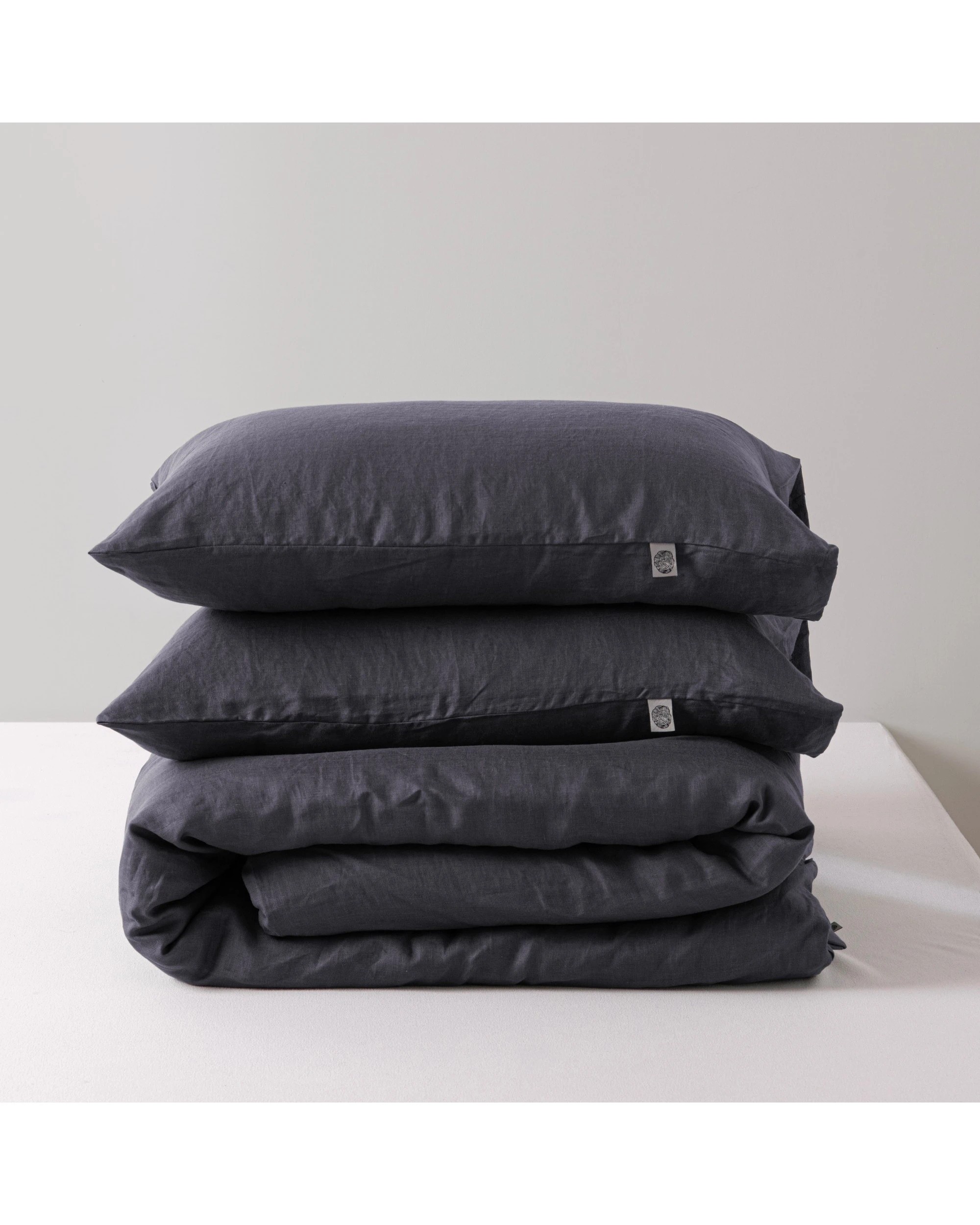 4 Natural Home Vintage Washed 100% Hemp Quilt Cover Set - Queen Bed - Charcoal, 4 of 7