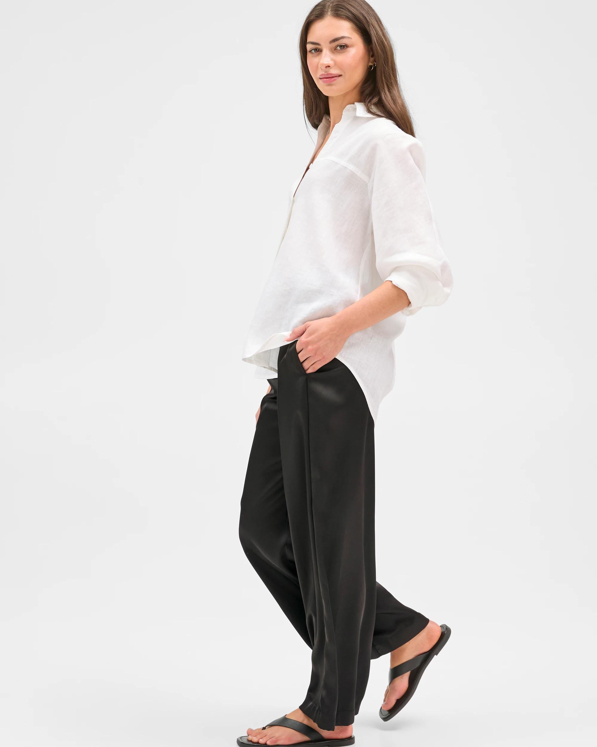 2 Target Petites Wide Leg Satin Pants BLACK, 2 of 8