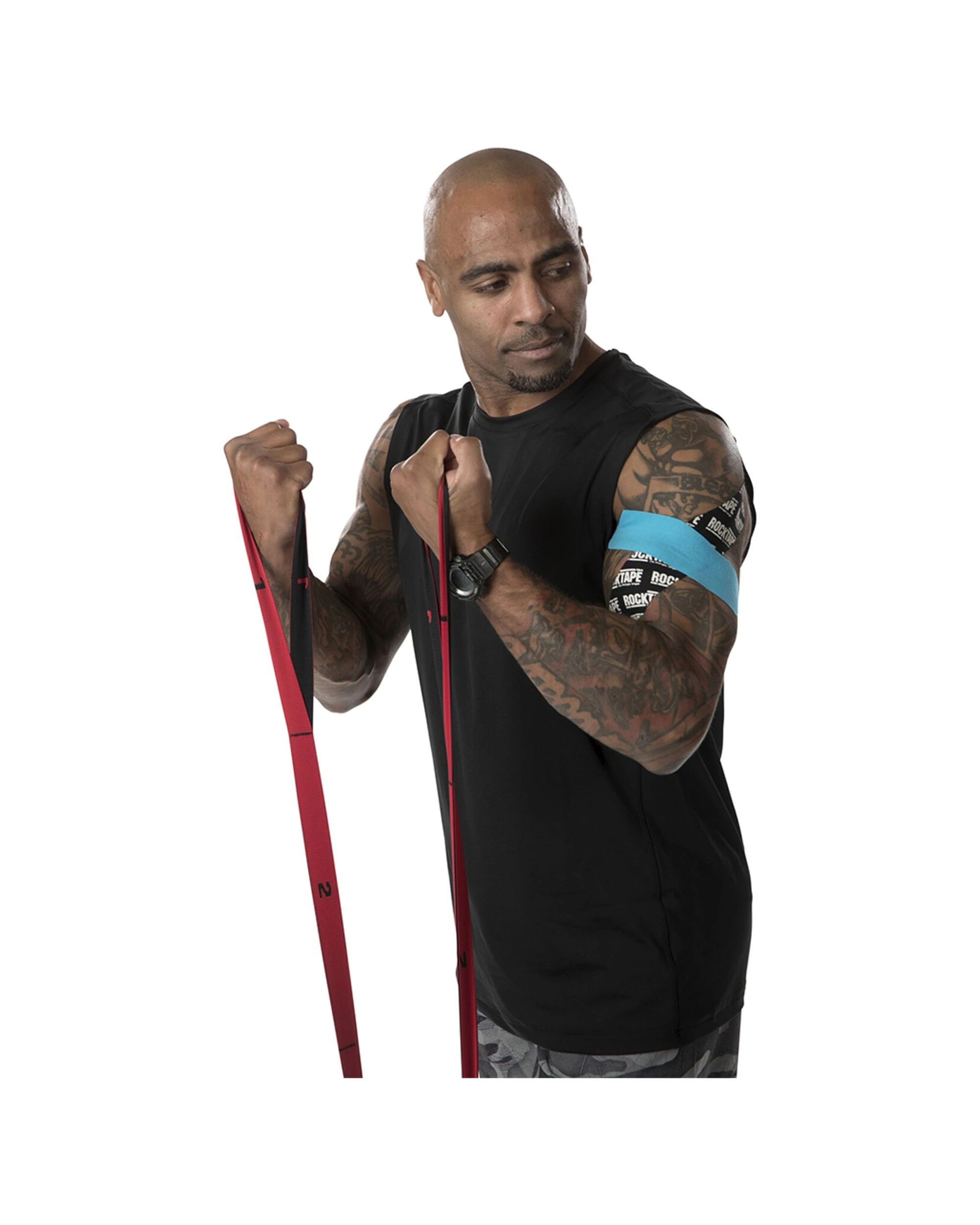 5 RockTape RockBand Flex Heavy 22-28lb Stretching Strap Resistance Band With Loops - Red, 5 of 8