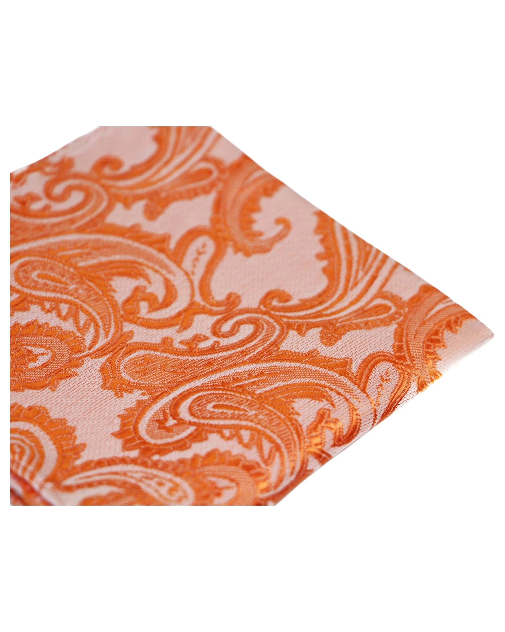 3 Zasel Mens Orange Paisley Pocket Square - Multi, 3 of 3