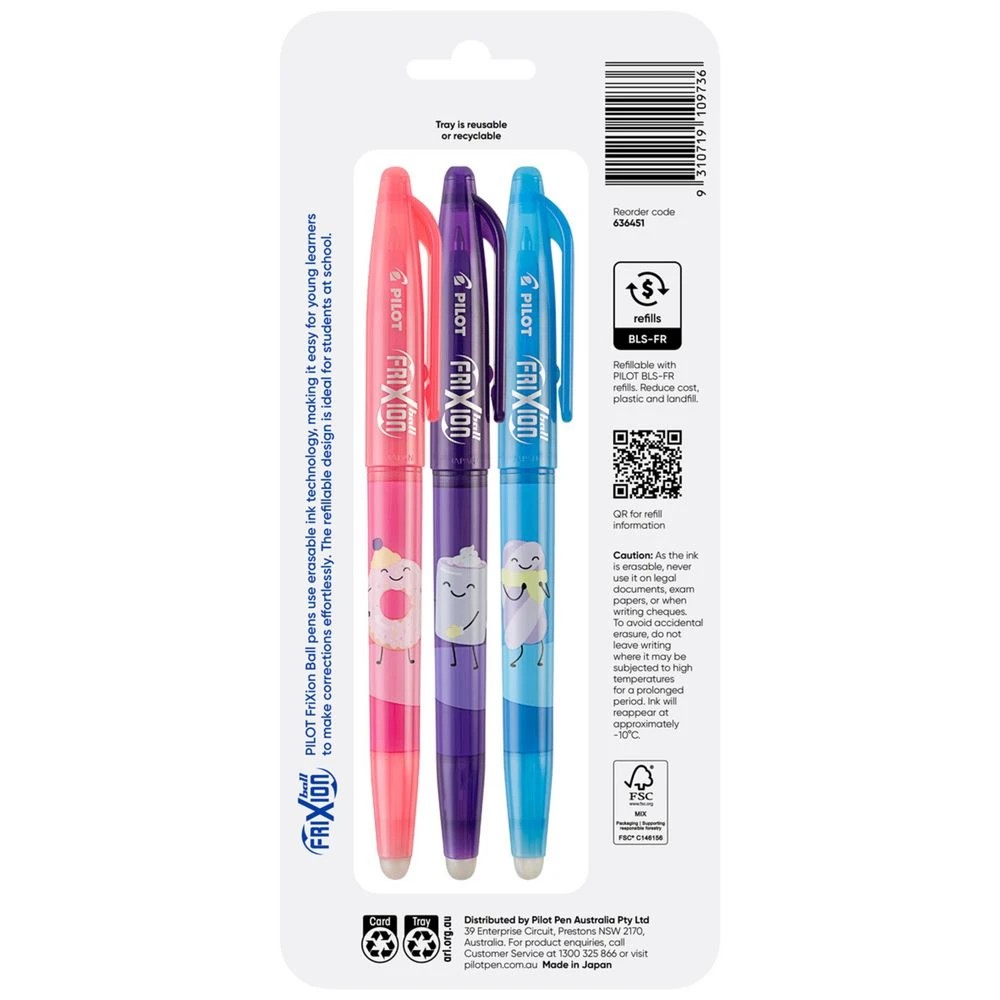 2 PILOT FriXion Ball Sweets Erasable Gel Pen 0.7mm Blue 3 Pack, 2 of 9