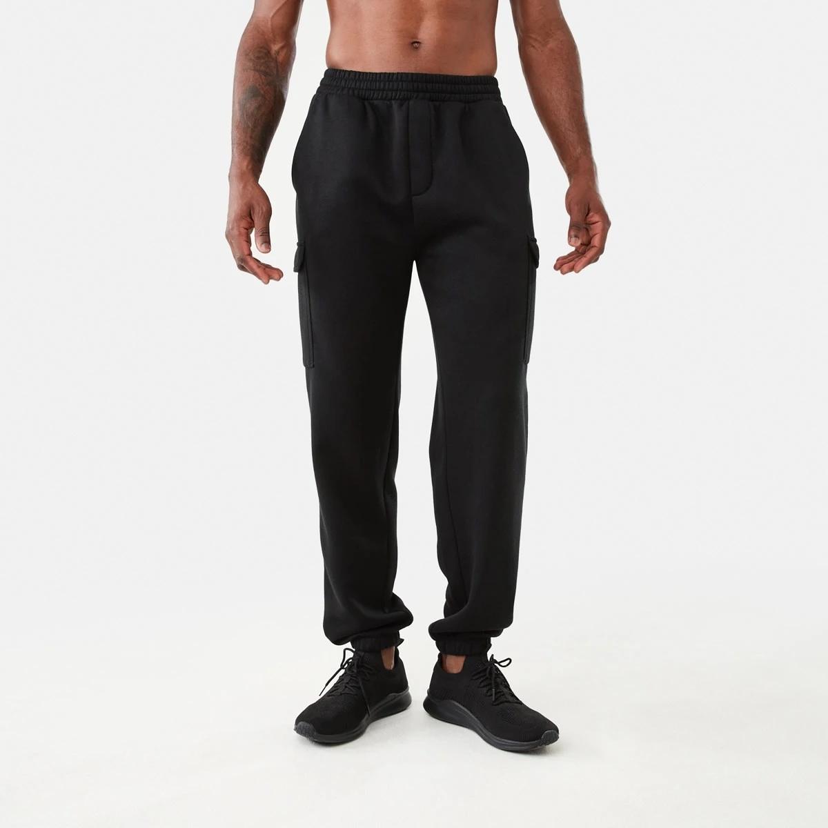 2 Active Mens Cargo Trackpants BLACK, 2 of 6
