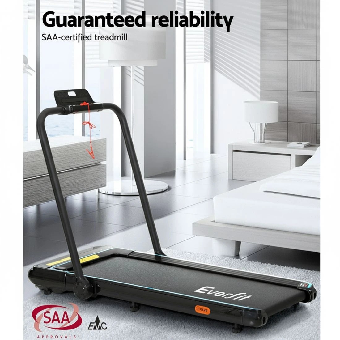 4 Everfit Treadmill Electric Walking Pad Under Desk Home Gym Fitness 420mm - Black, 4 of 6