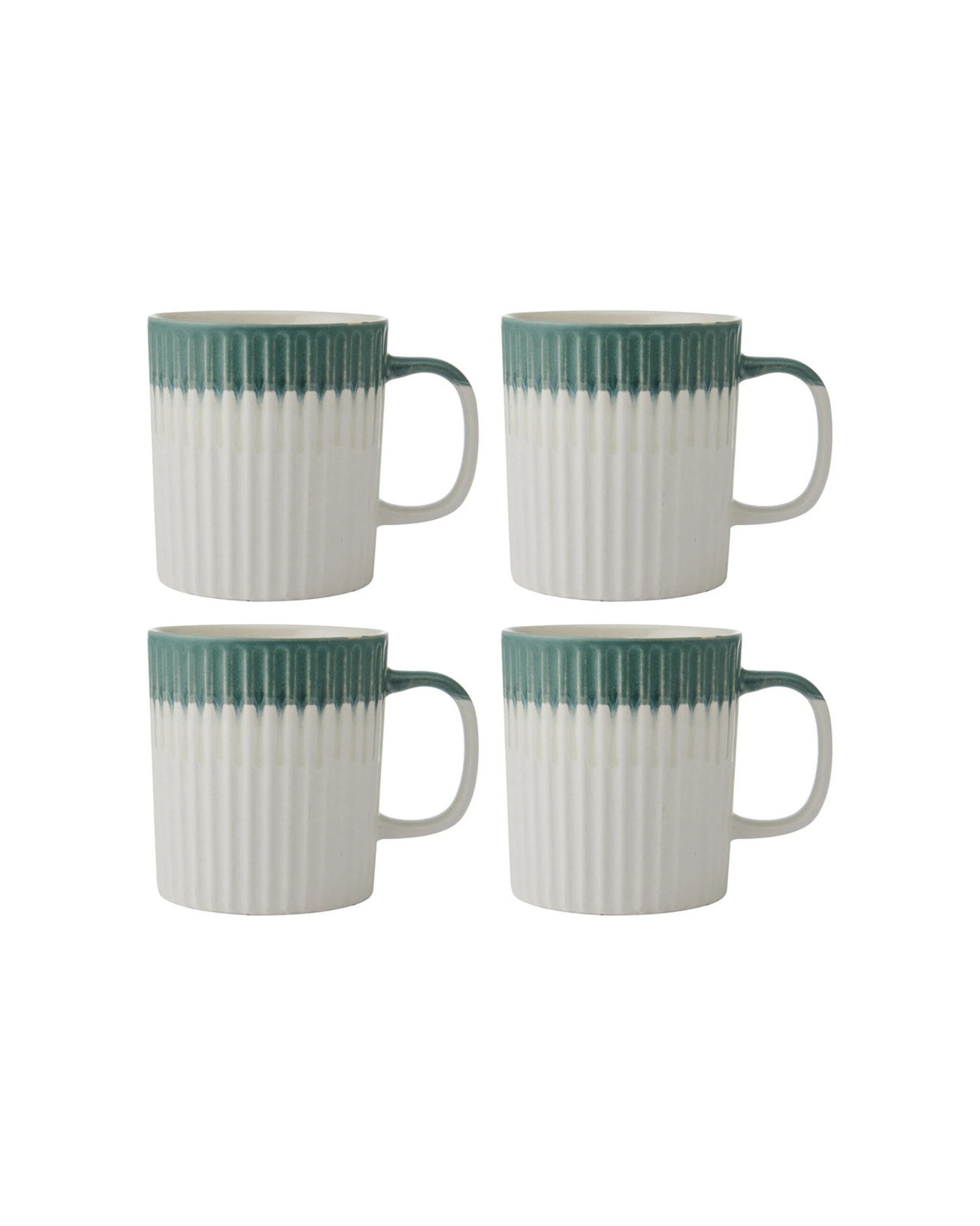 1 Mikasa 4PK Textured Coffee Mug Cup Stoneware 410ml - Green, 1 of 8