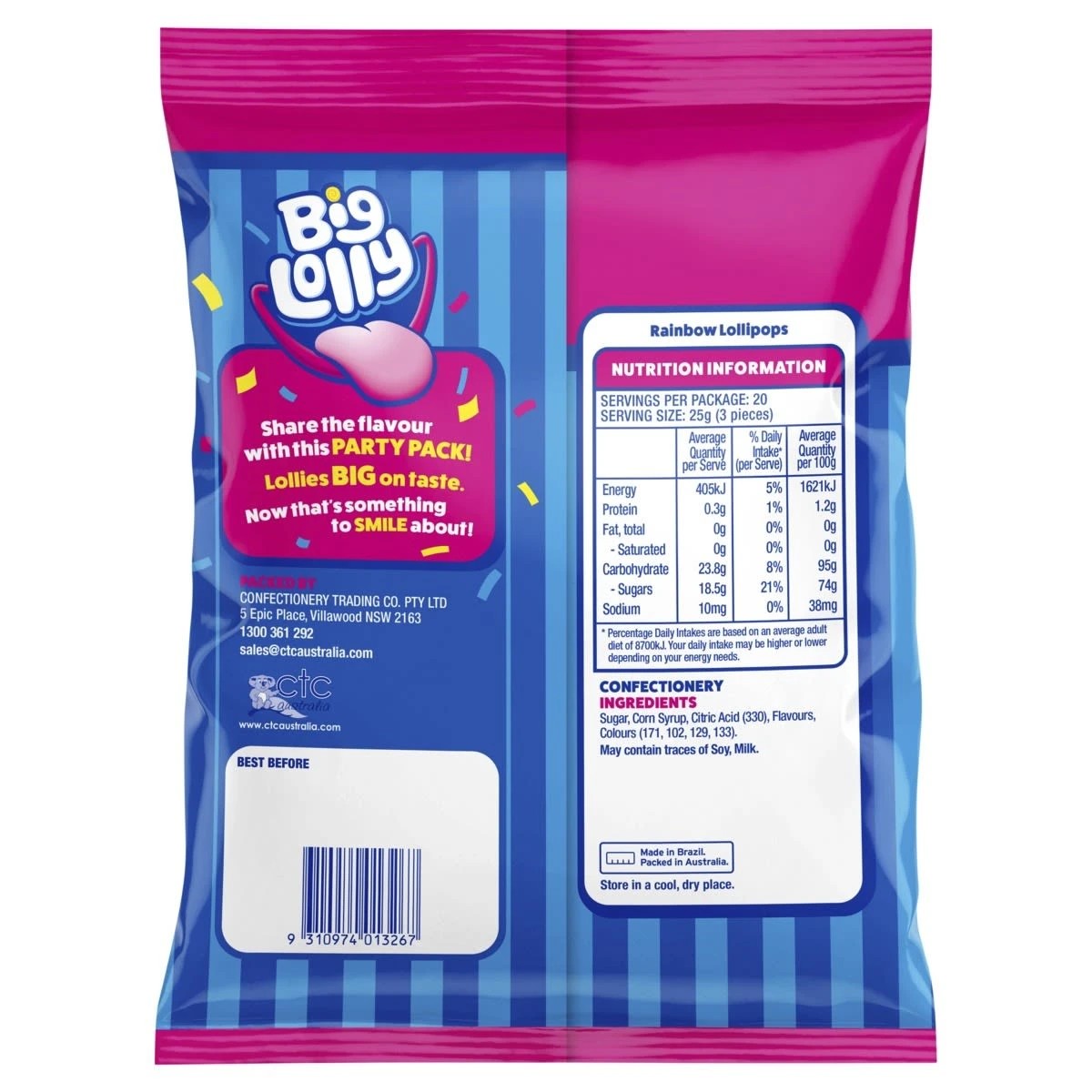 2 60 Pack Big Lolly Party Pops 500g, 2 of 2