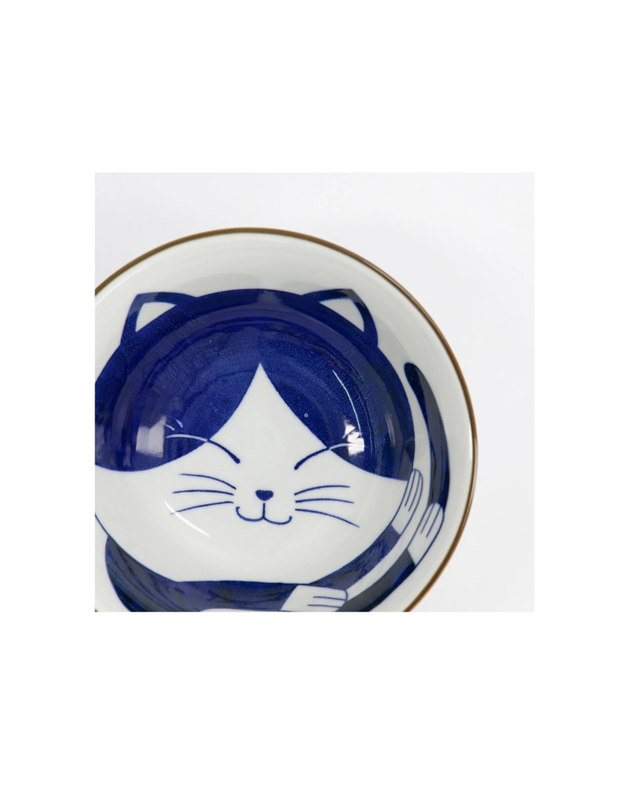 3 Tokyo Design Kawaii Cat Neko Tayo Bowl 15x6.5cm Porcelain - Blue, 3 of 3