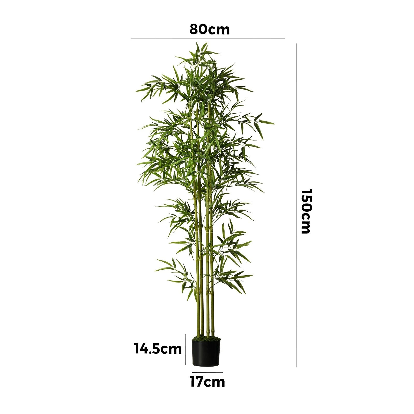 2 Livsip 150cm Artificial Bamboo Tree Realistic Potted Faux Plant Home Decor, 2 of 8
