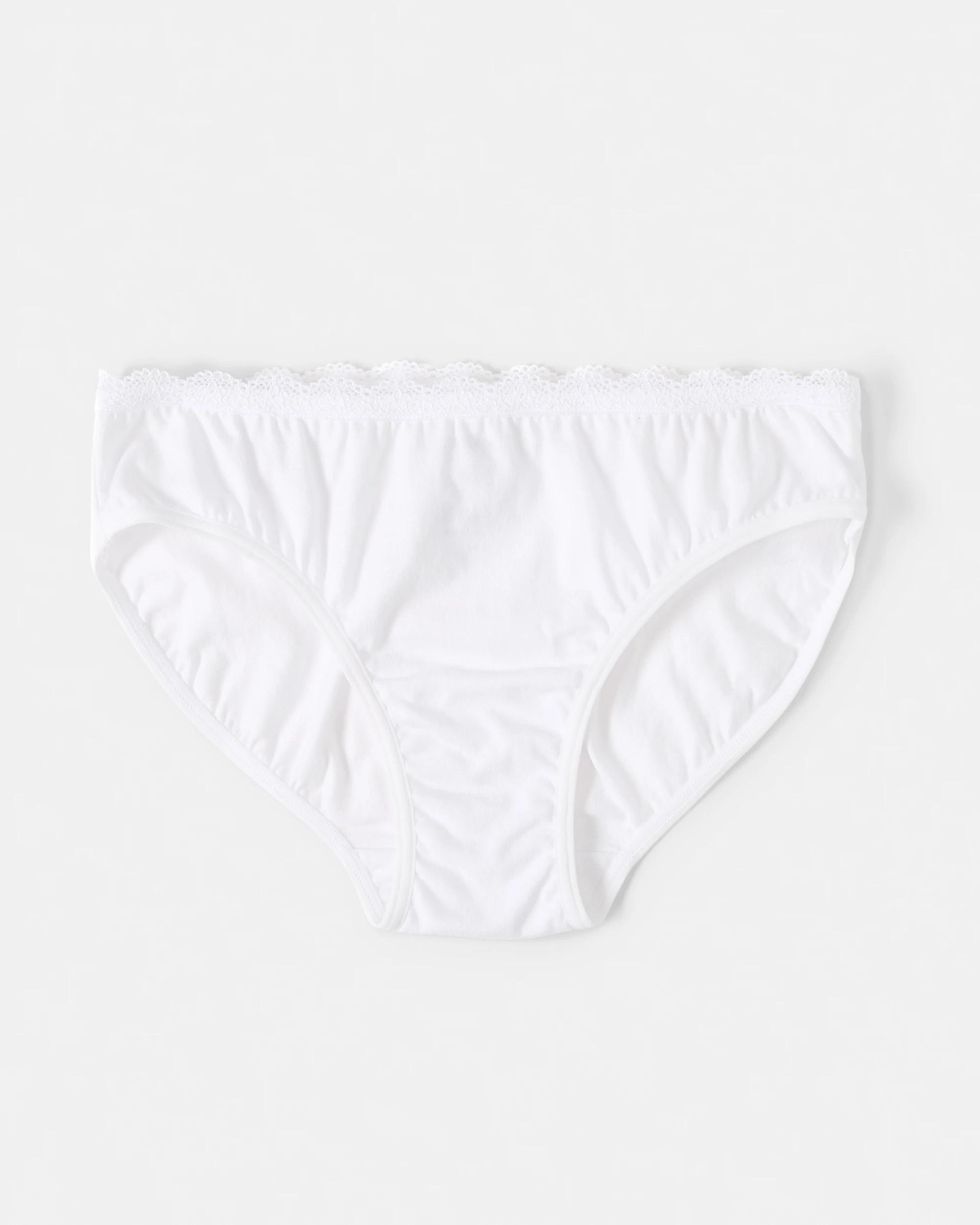 7 5 Pack Lace Trim Briefs Wht Brief, 7 of 7