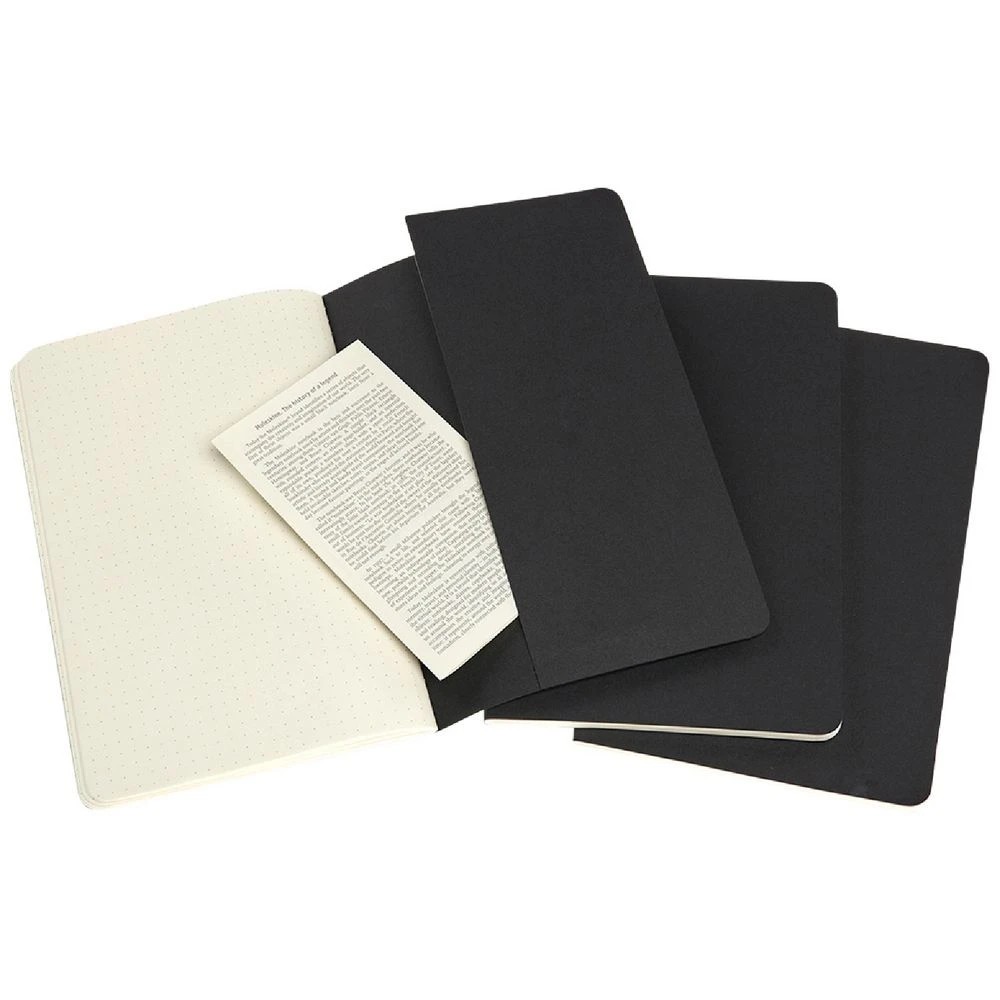 4 Moleskine Cahier Large Dot Grid Notebook Black 3 Pack, 4 of 5