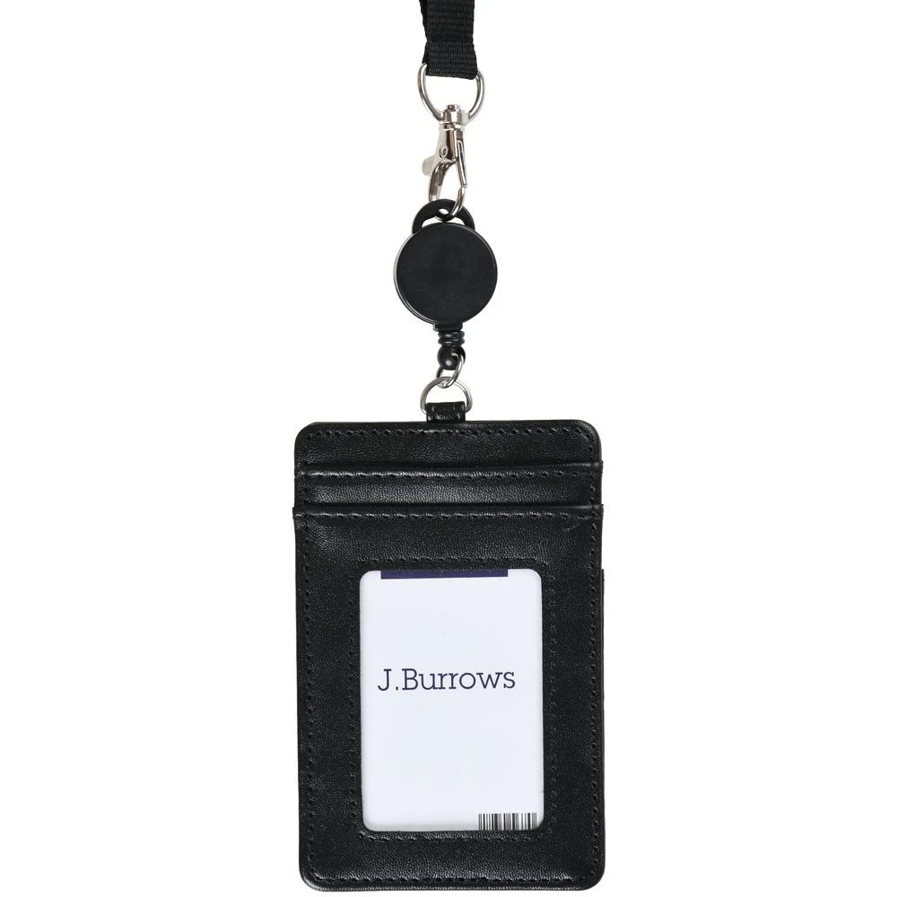 2 J.Burrows Premium ID Card Holder Lanyard Reel Black, 2 of 5