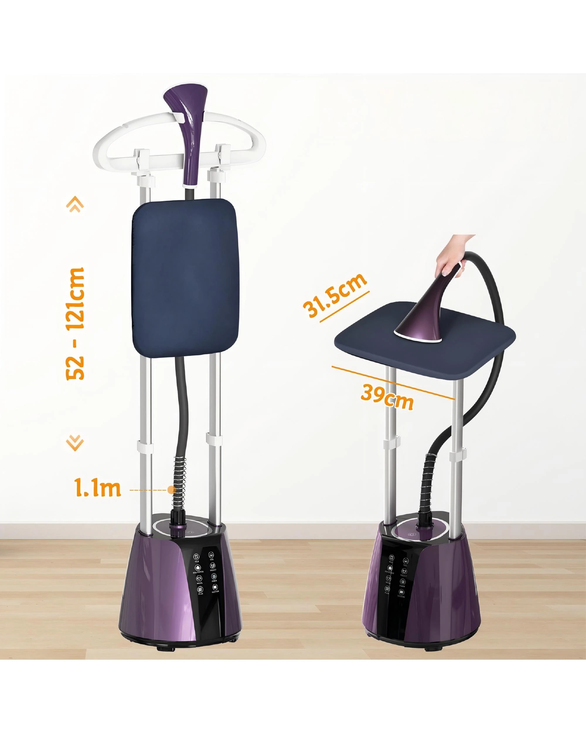 3 Yopower Upright Garment Steamer with 2000ML Tank - Purple, 3 of 7