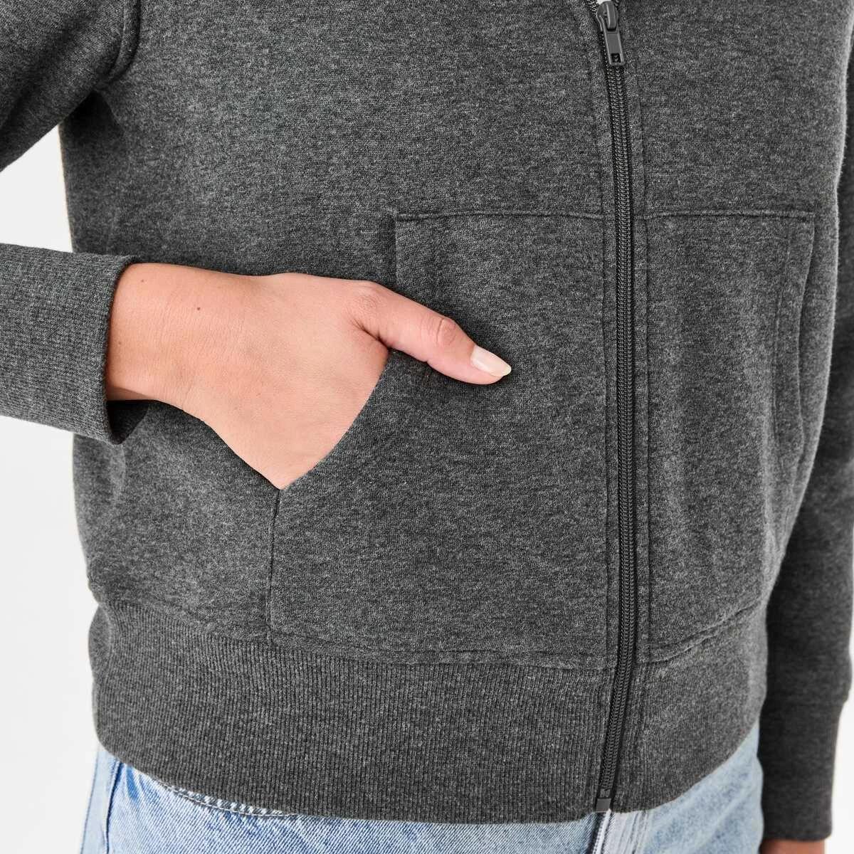 8 Long Sleeve Sherpa Zip Through Hoodie Gry Chmrle, 8 of 8