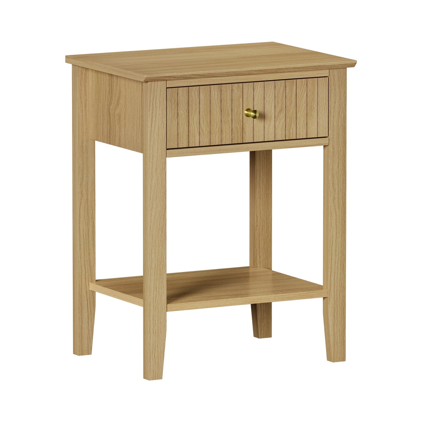 6 Oikiture Bedside Table With Drawer Side End Table Open Shelf Nightstand
 - Natural, 6 of 10