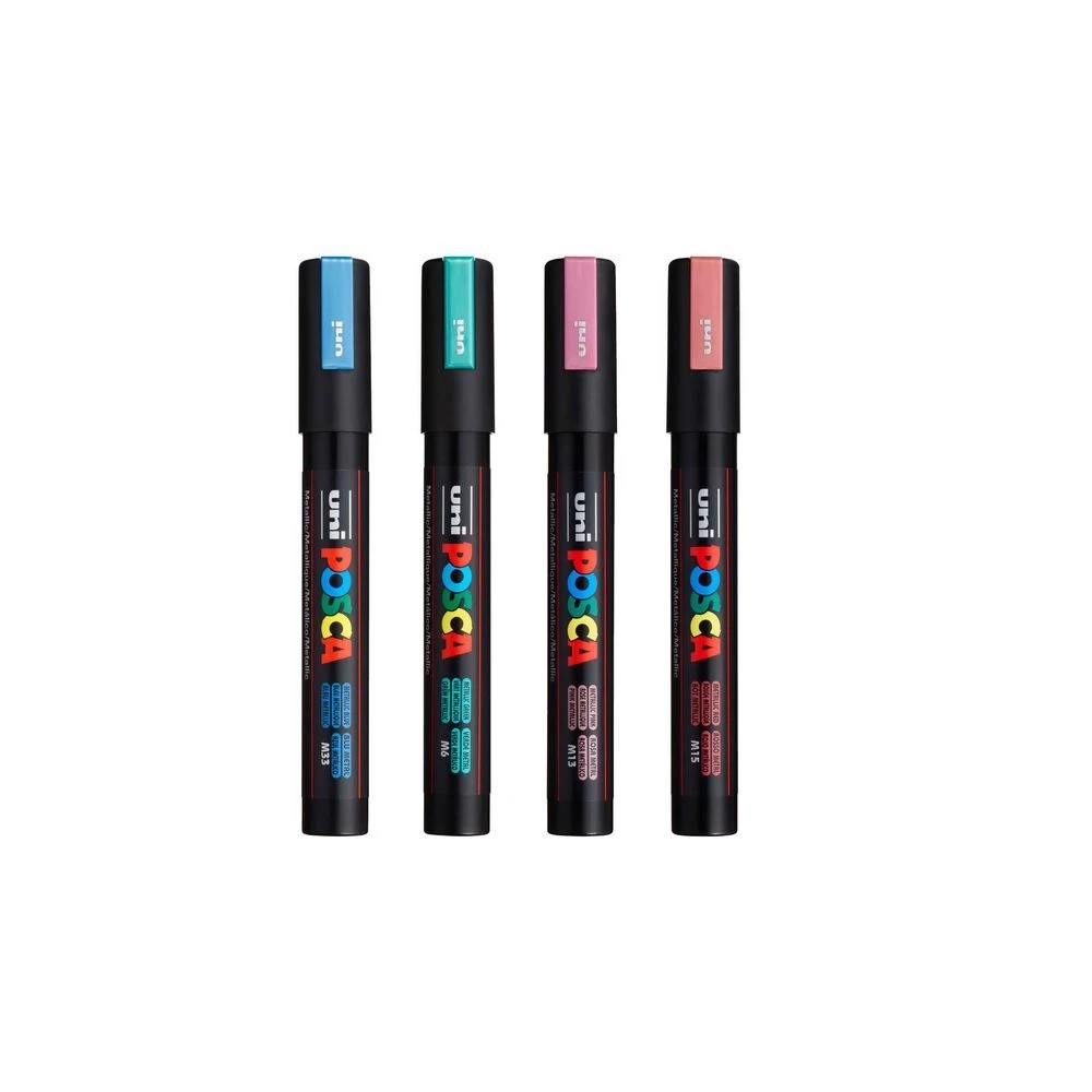 2 POSCA PC 5M Paint Markers Metallic Assorted 4 Pack, 2 of 4
