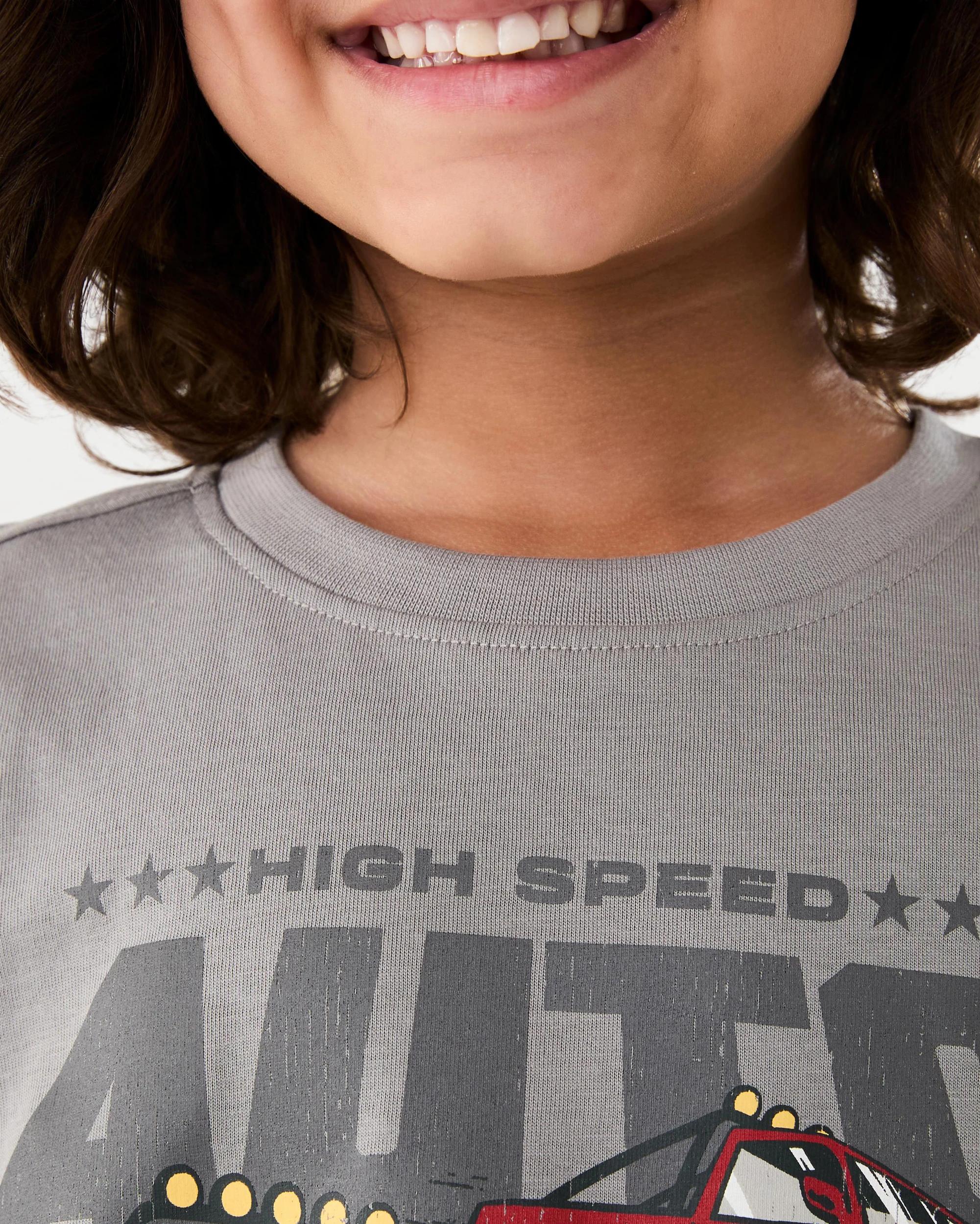 4 Chest Print T-shirt Gry Truck, 4 of 7