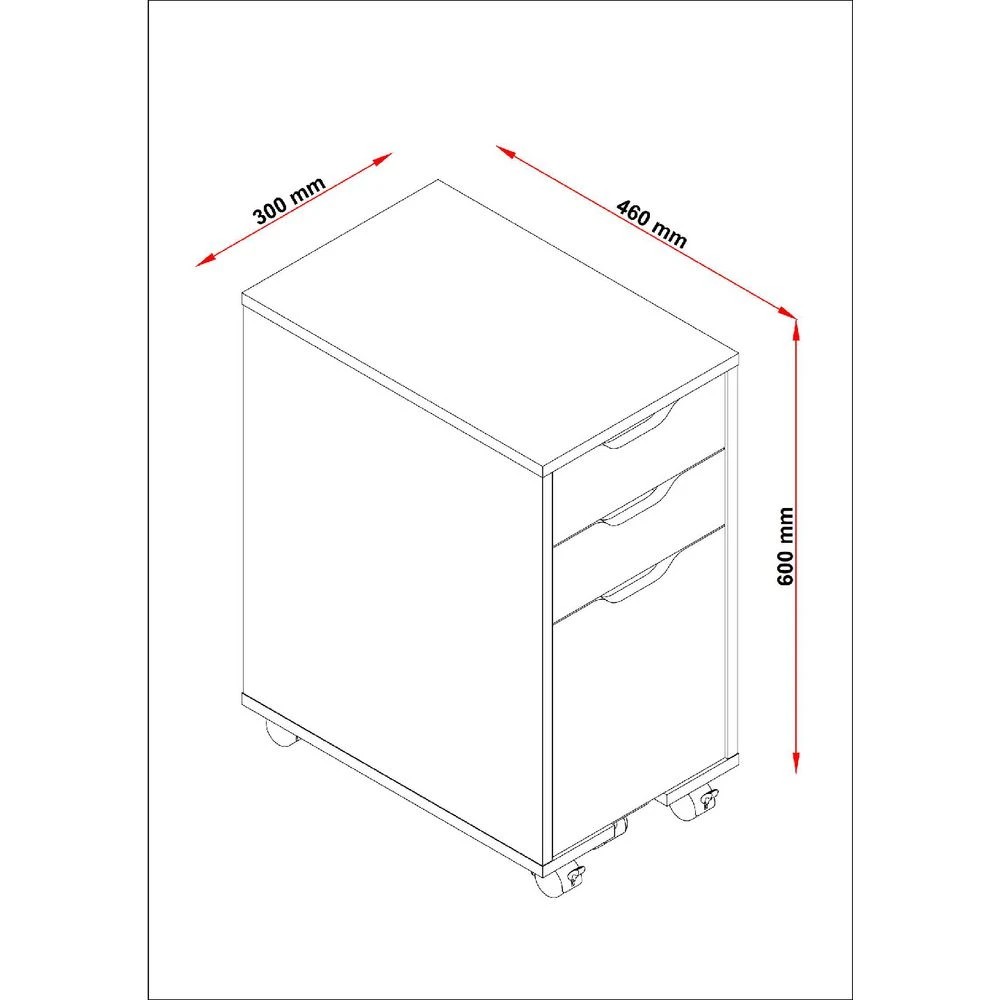 7 Austin 3 Drawer Filing Pedestal Cabinets Pedestals, 7 of 9