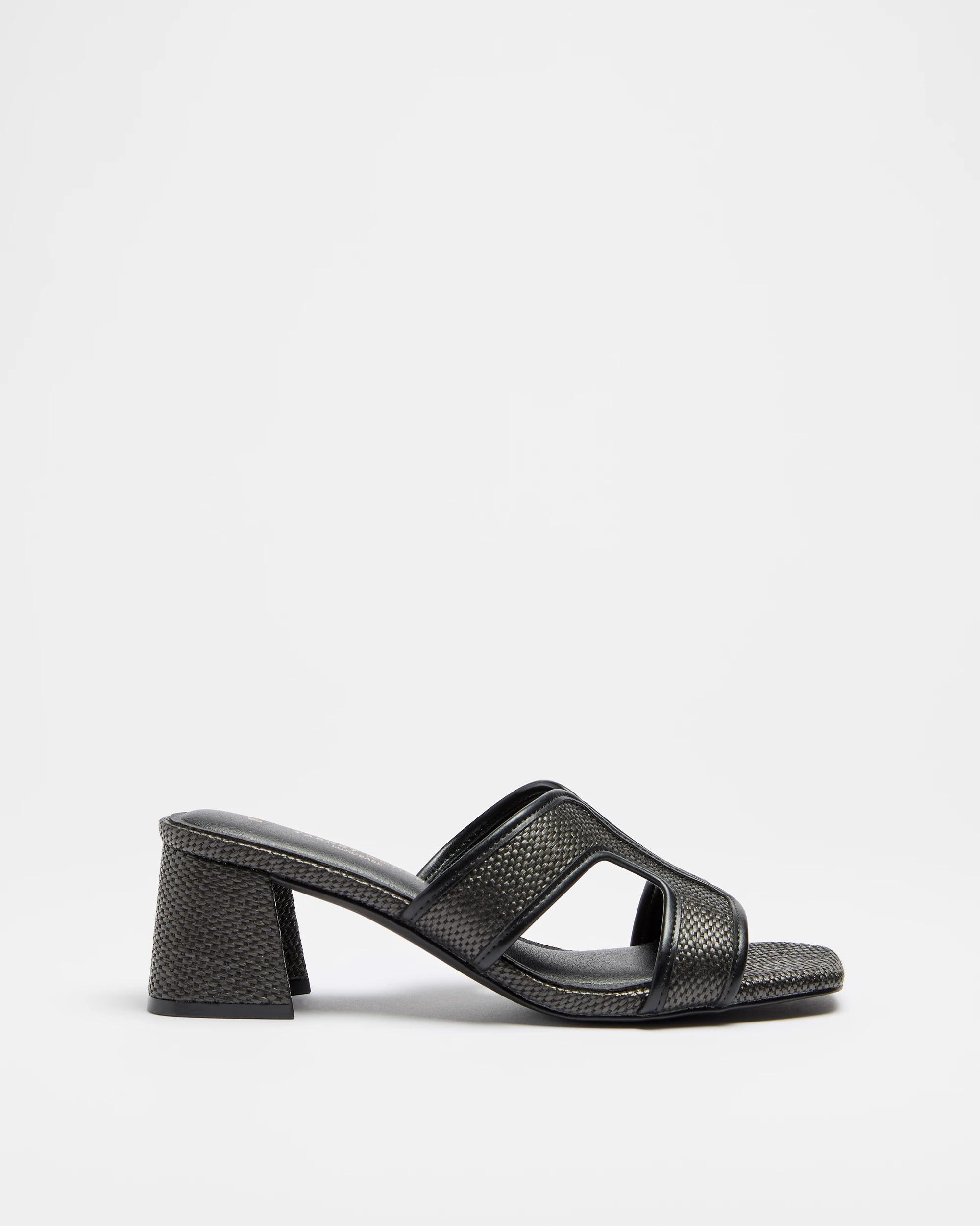 1 Target Woman Hanna Mid Block Heel - Black, 6.5cm Slip-on BLACK / NATURAL, 1 of 3