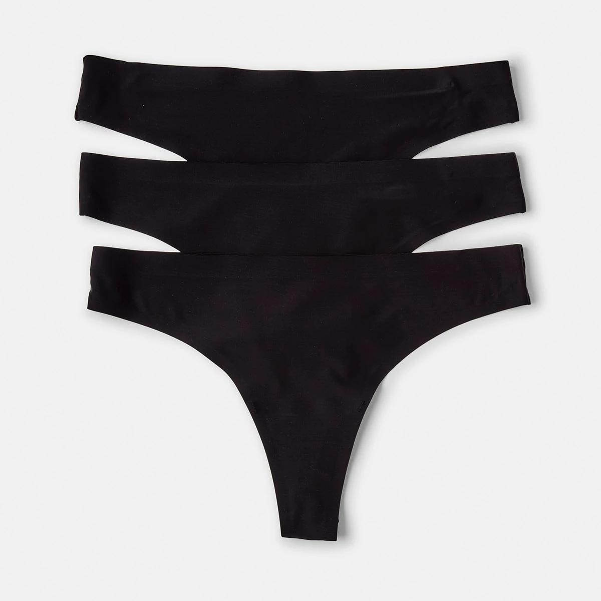 1 3 Pack Outta-Sight G-string Briefs Black, 1 of 5