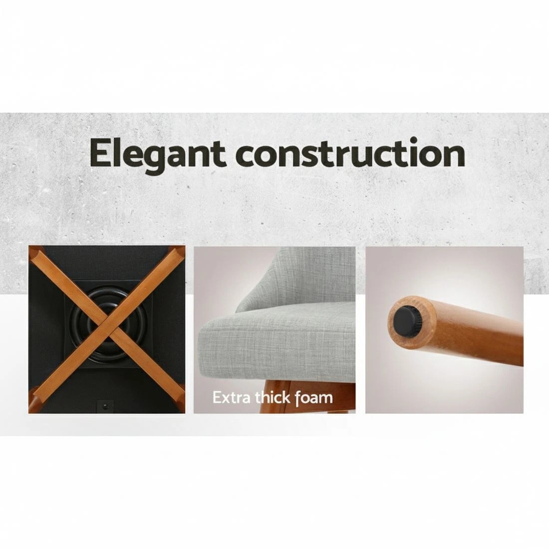 5 Artiss 4x Bar Stools Swivel Seat Wooden - Grey, 5 of 6