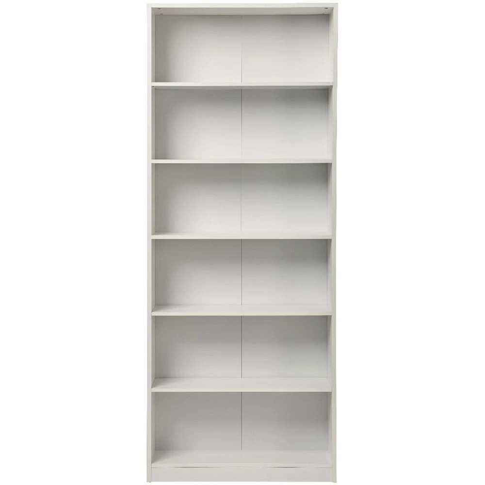2 Austin 6 Shelf Bookcase White Shelves Home Office Storage, 2 of 6