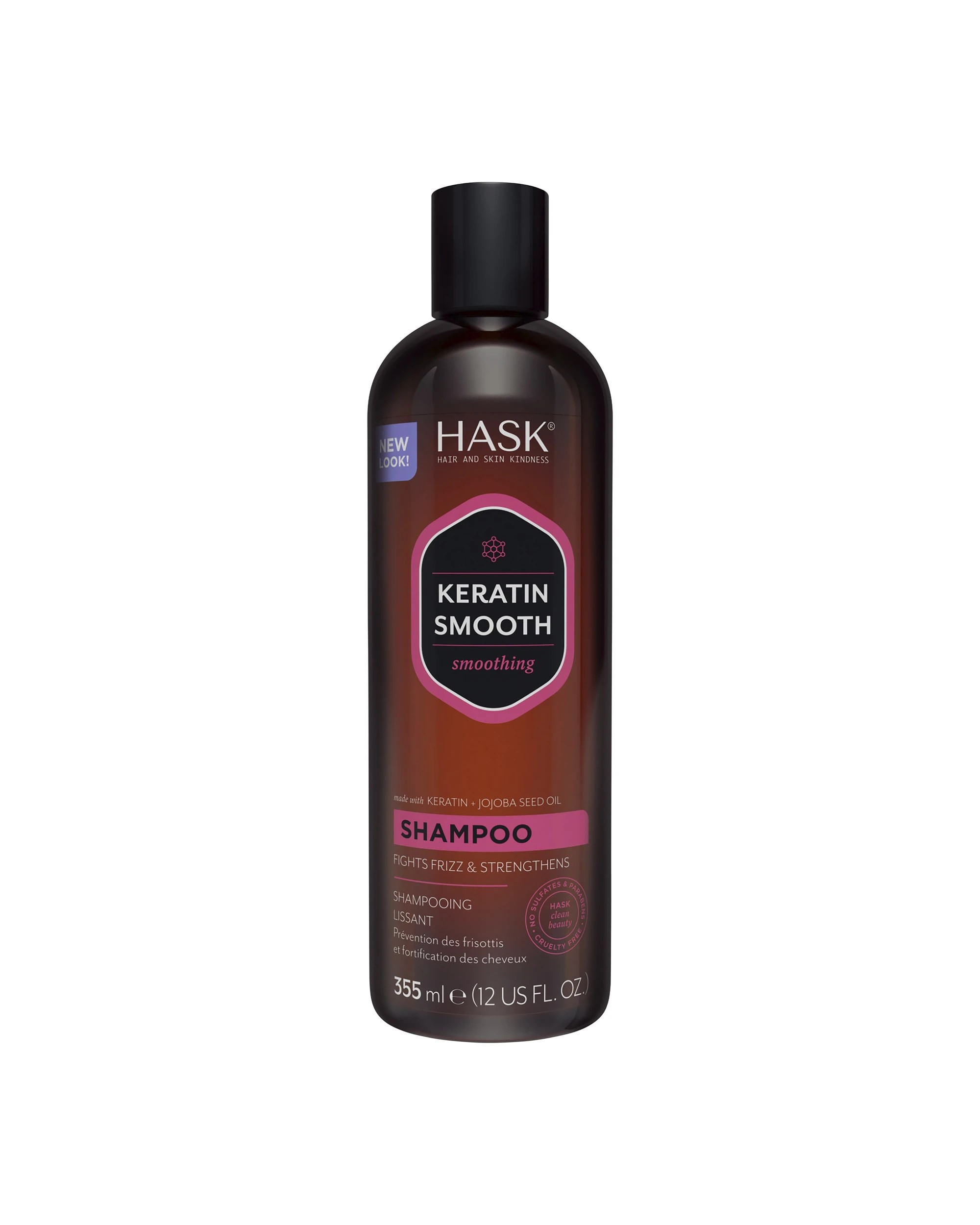 1 HASK Keratin Smooth Smoothing Shampoo 355ml - Keratin and Jojoba Seed Oil, 1 of 10