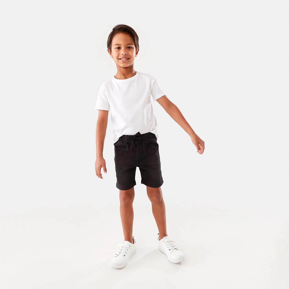 4 Knit Denim Shorts Black Wash, 4 of 7