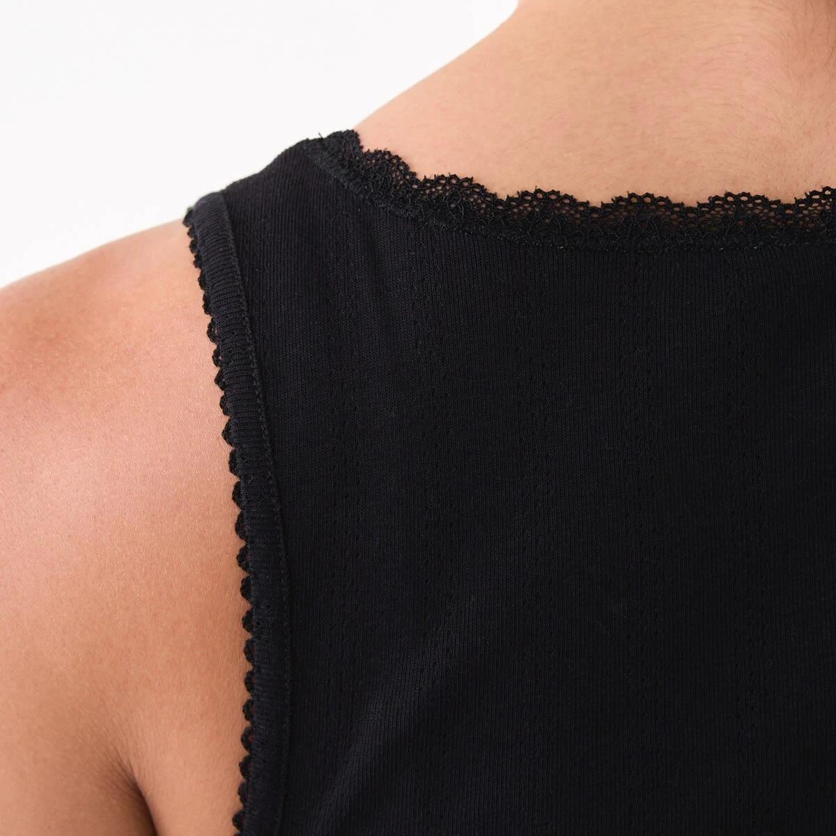 6 2 Pack Pointelle Vest Black, 6 of 7
